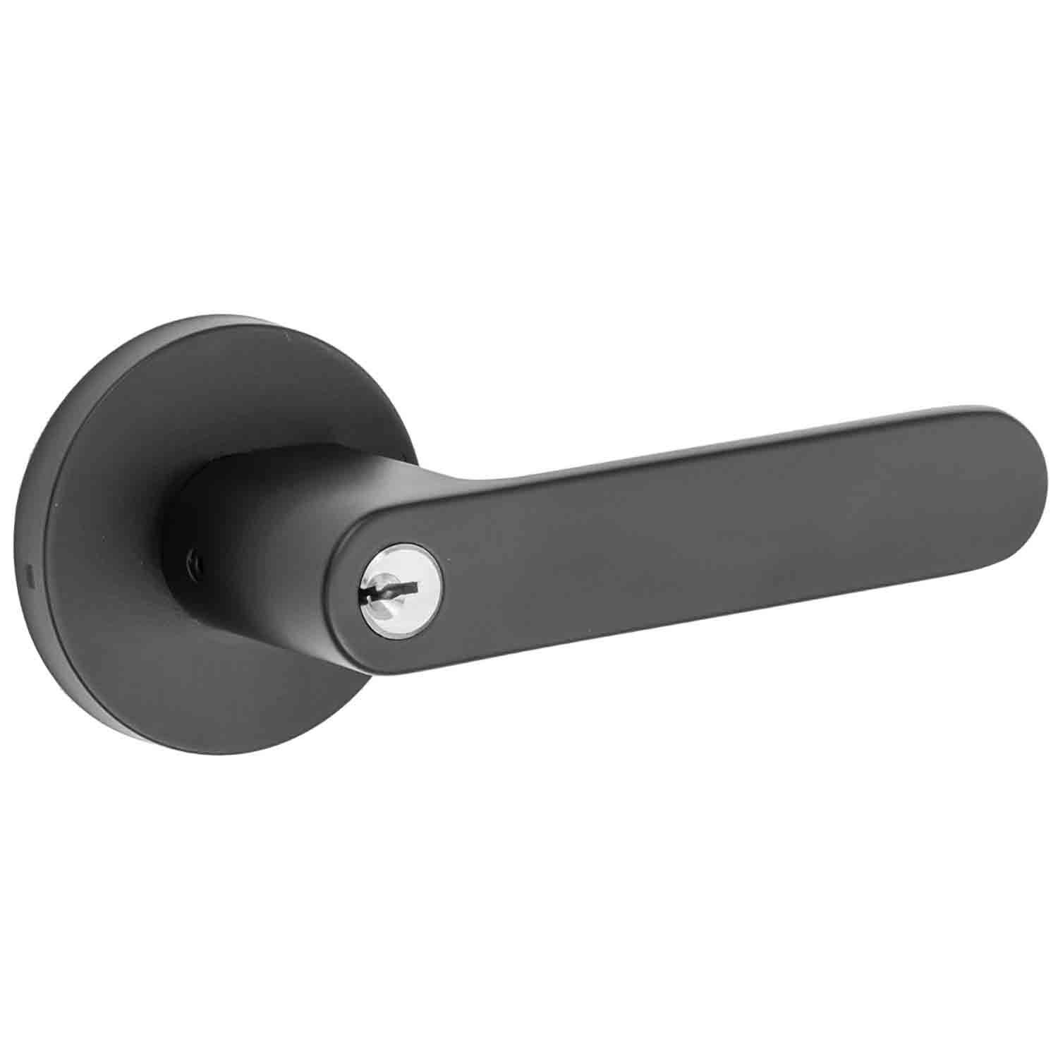Free Style Lever Round Rose Keyed Entry Matte Black