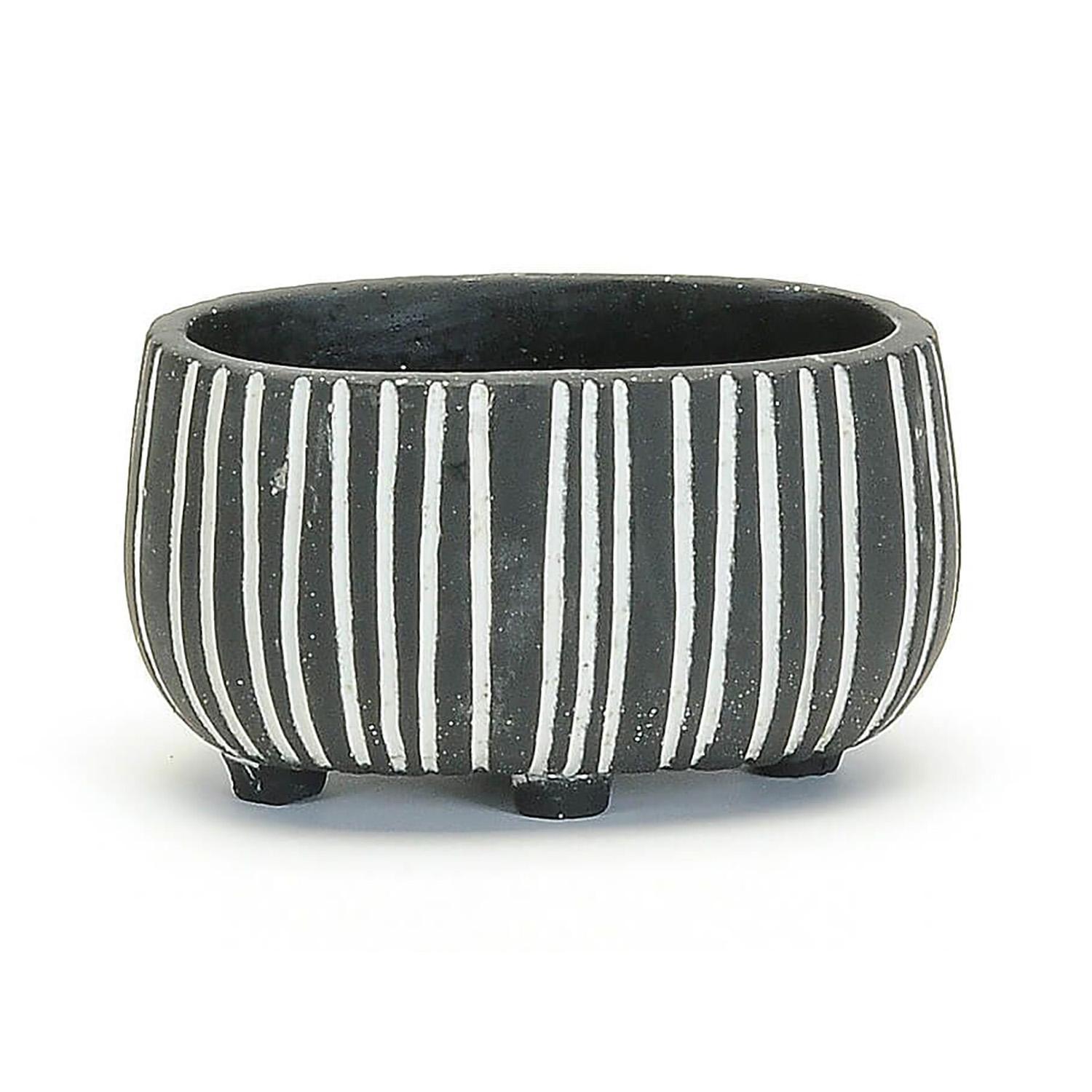 Pot à Pieds Rayé Noir et Blanc 6"