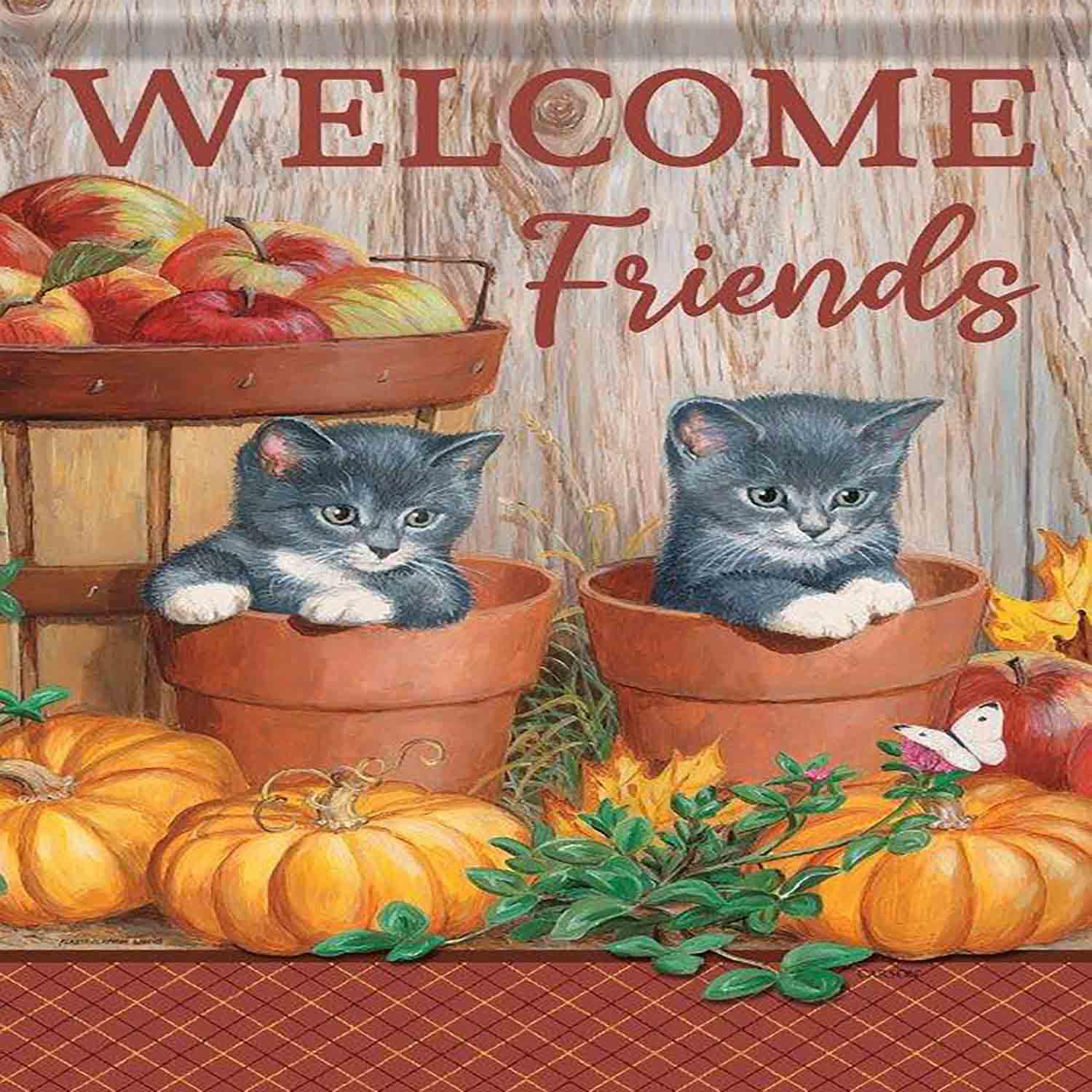 Fall Garden Flag Little Kittens