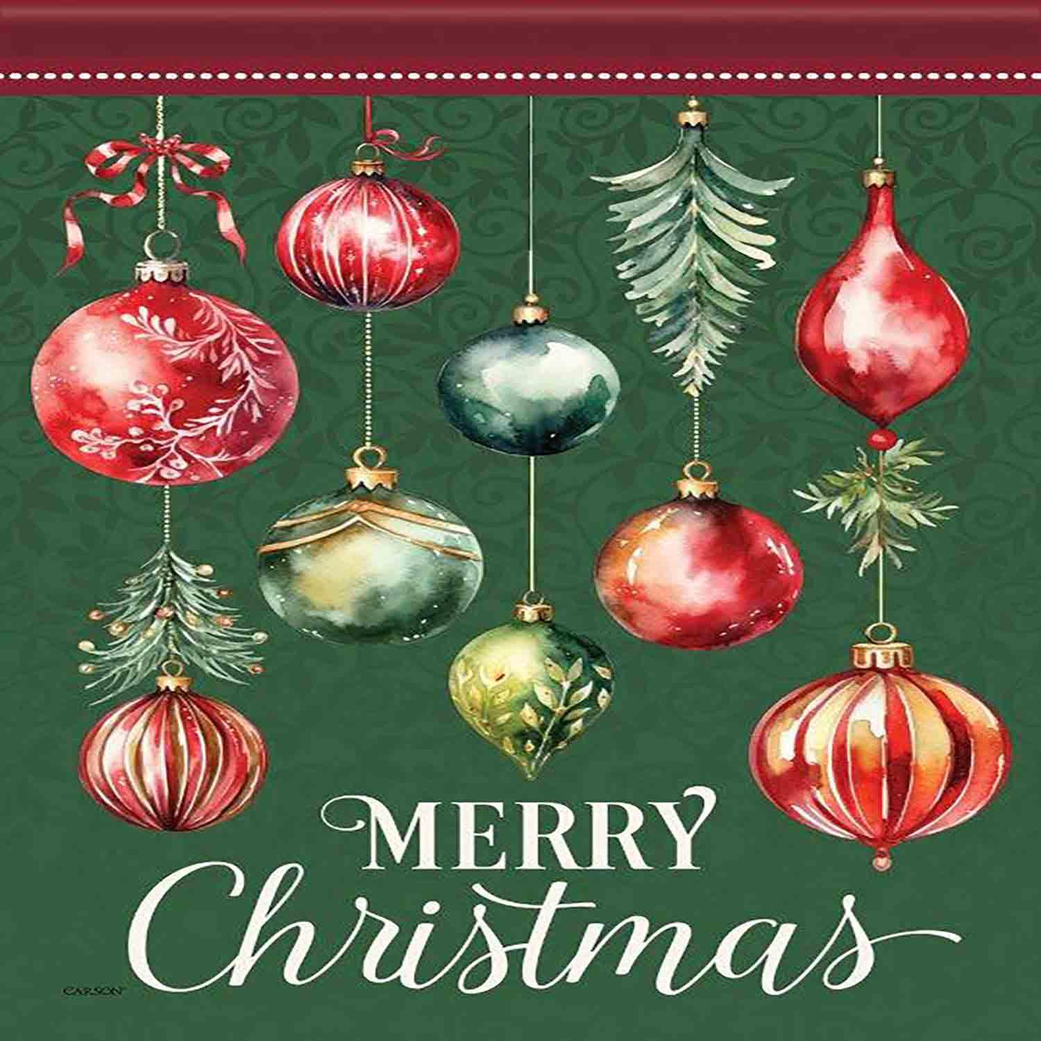 Winter Garden Flag Holiday Ornaments