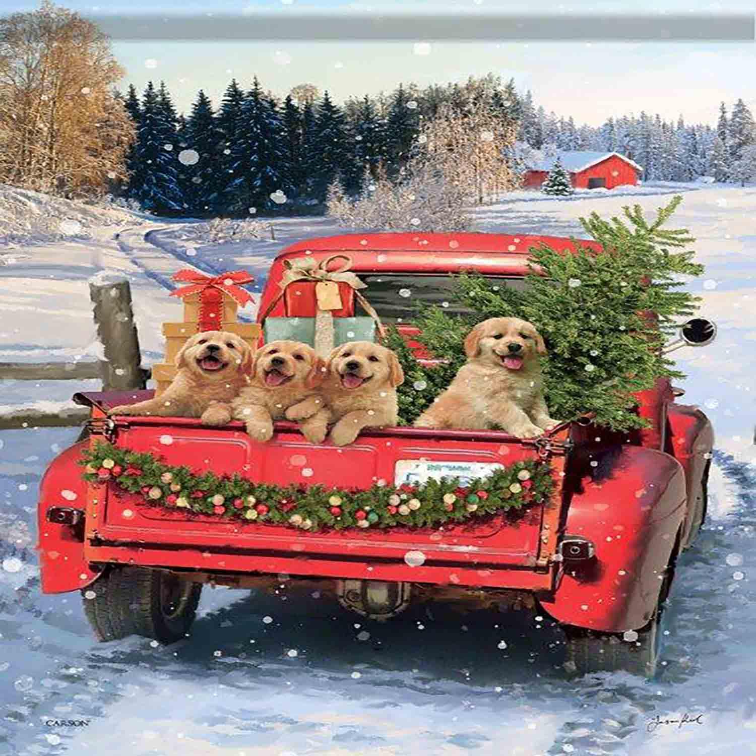 Winter Large Flag Truck of Pups