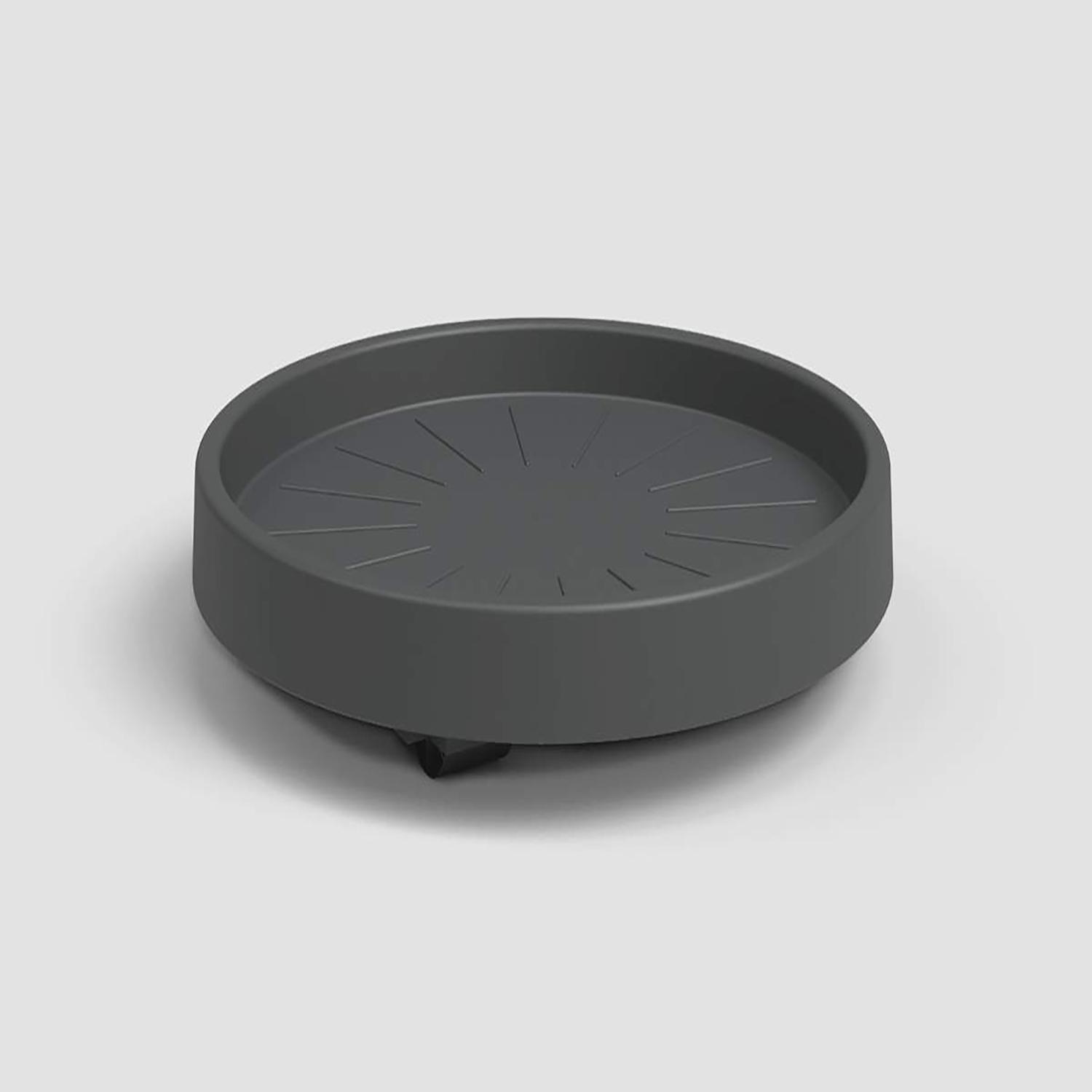 Saucer with Wheels Anthricite 12"