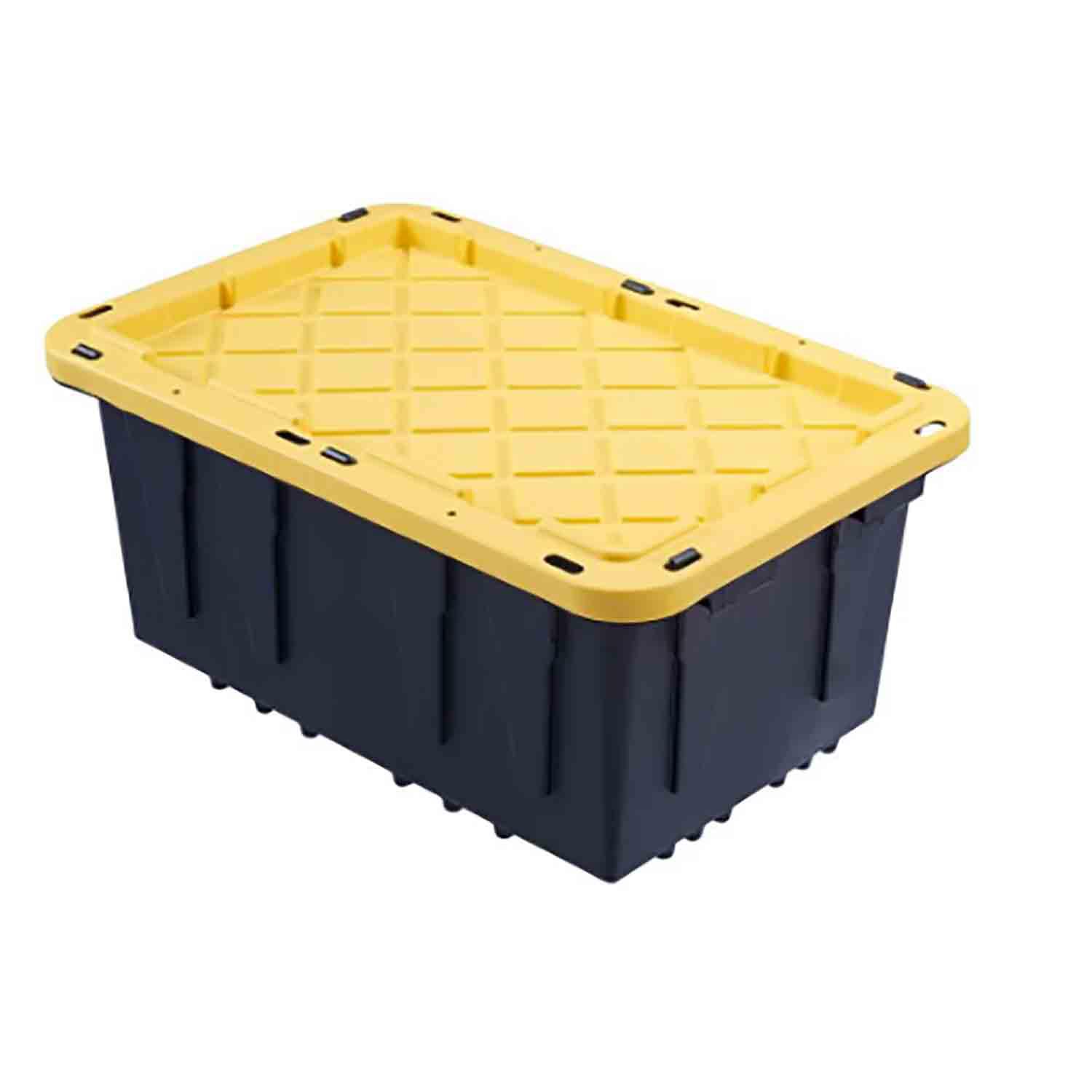 Boîte forte plastique noir et jaune 45L