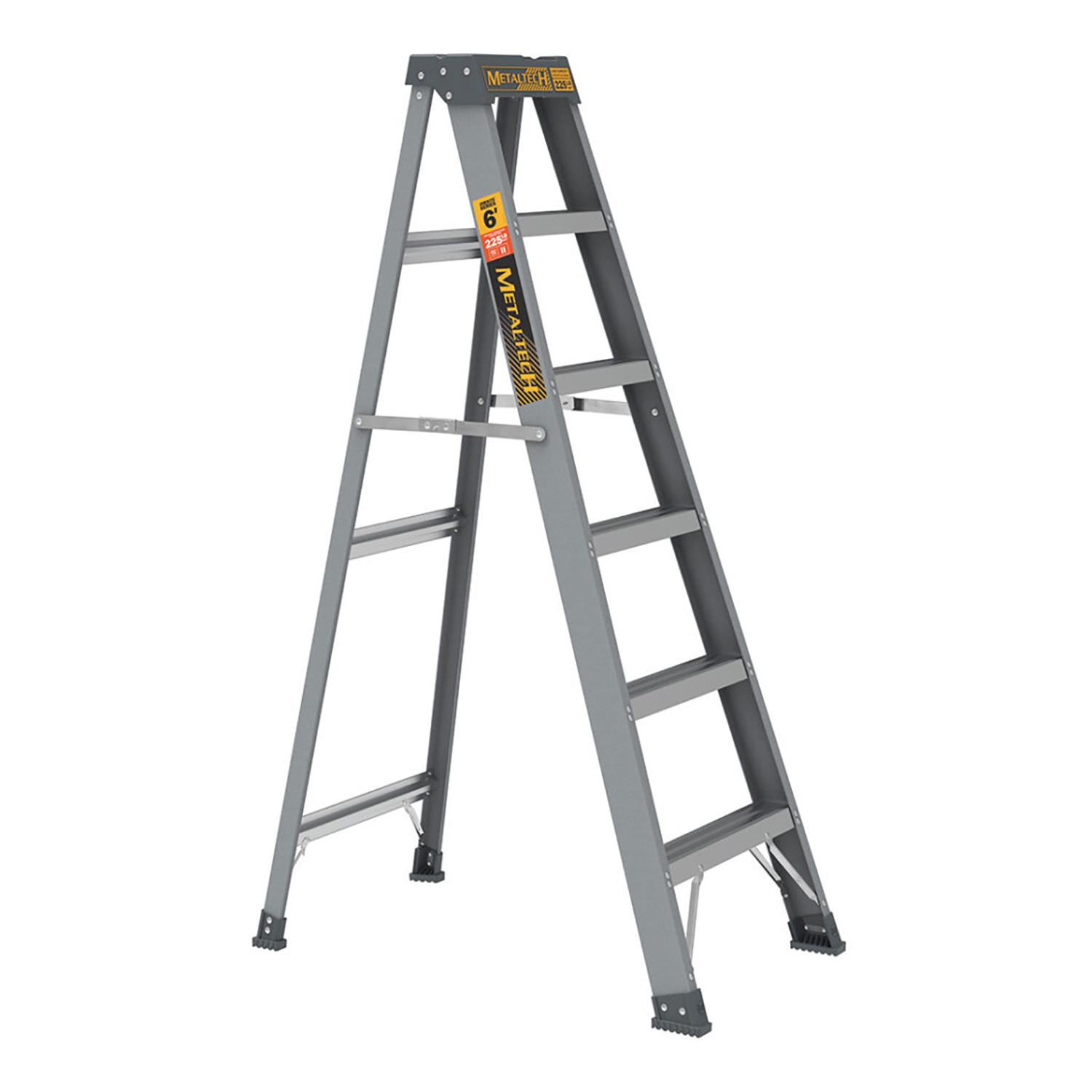 Metaltech 6' Fiberglass Step Ladder 225lb Capacity-Type 2