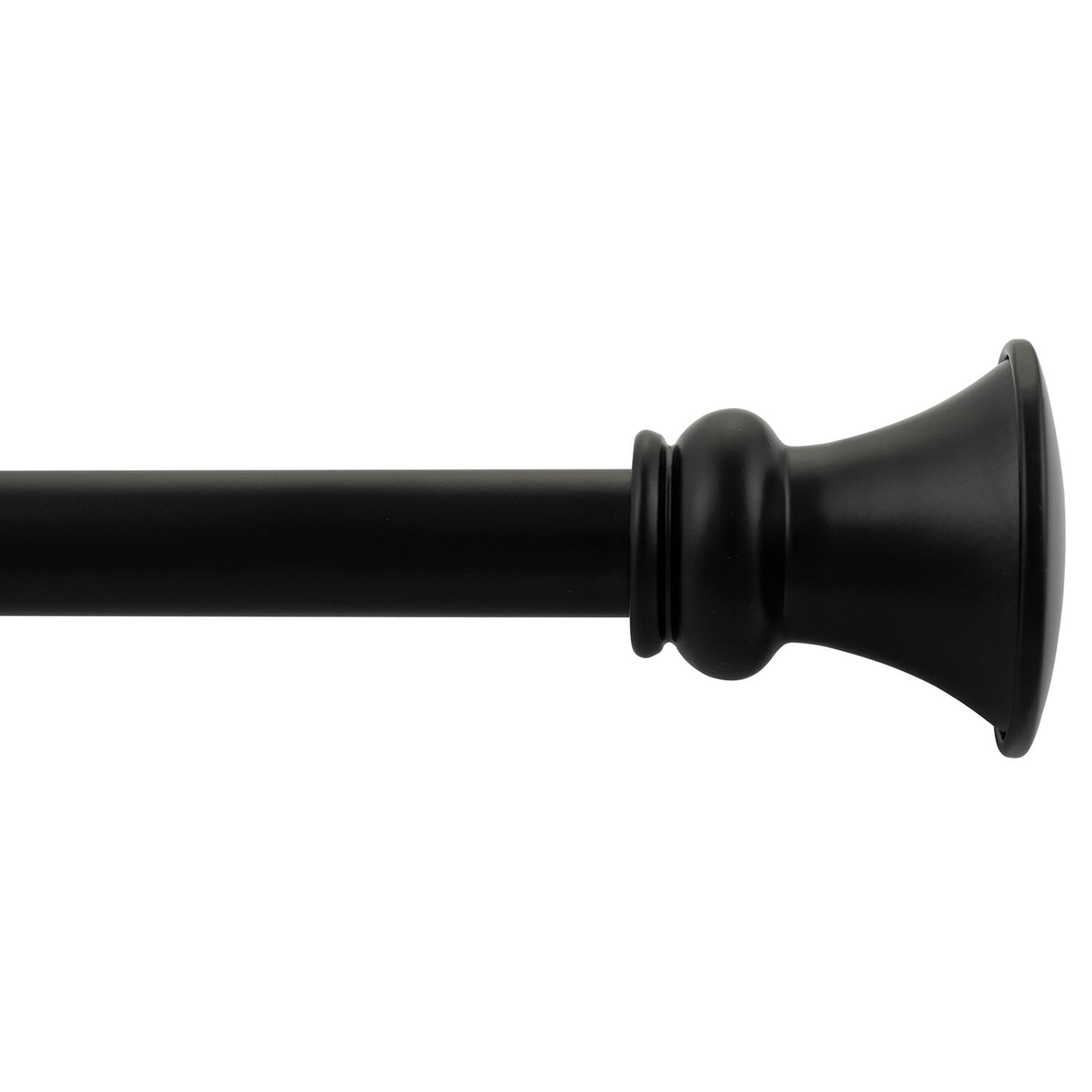 36"-66"  Black Egyptian Adjustable 3/4" Curtain Rod