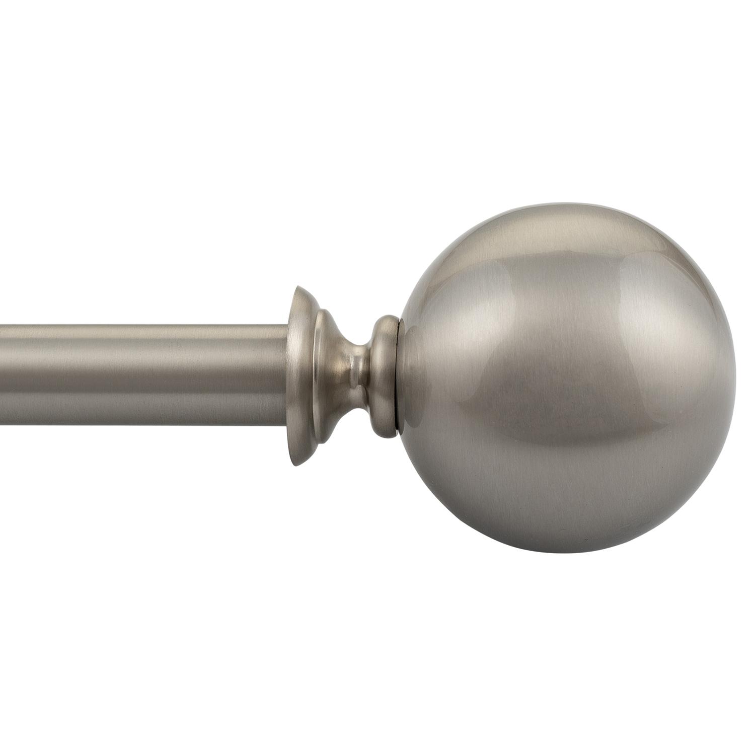66"-120" Satin Nickel Ball Adjustable 3/4" Curtain Rod