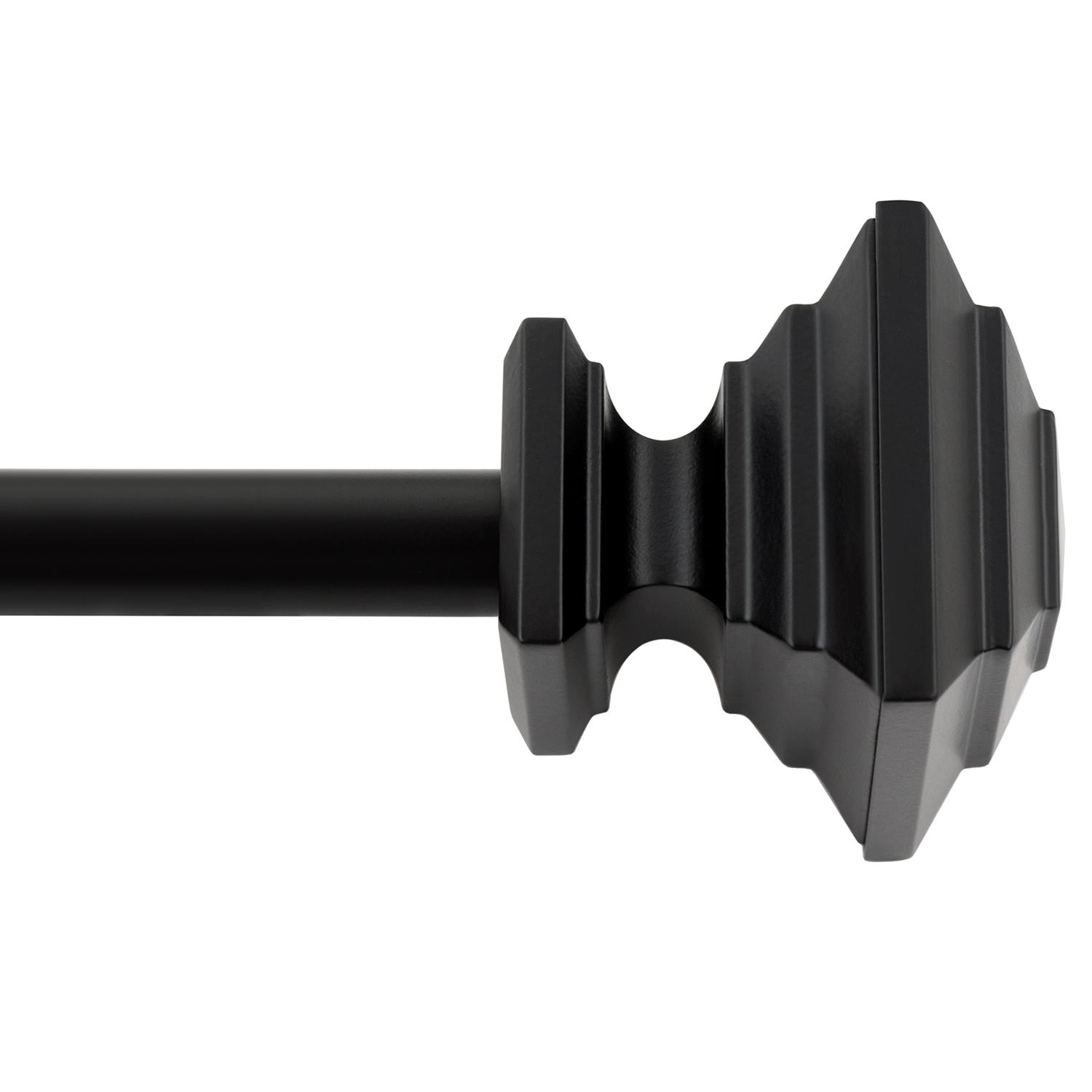 66"-120" Black Stacked Pillar Adjustable 3/4" curtain rod