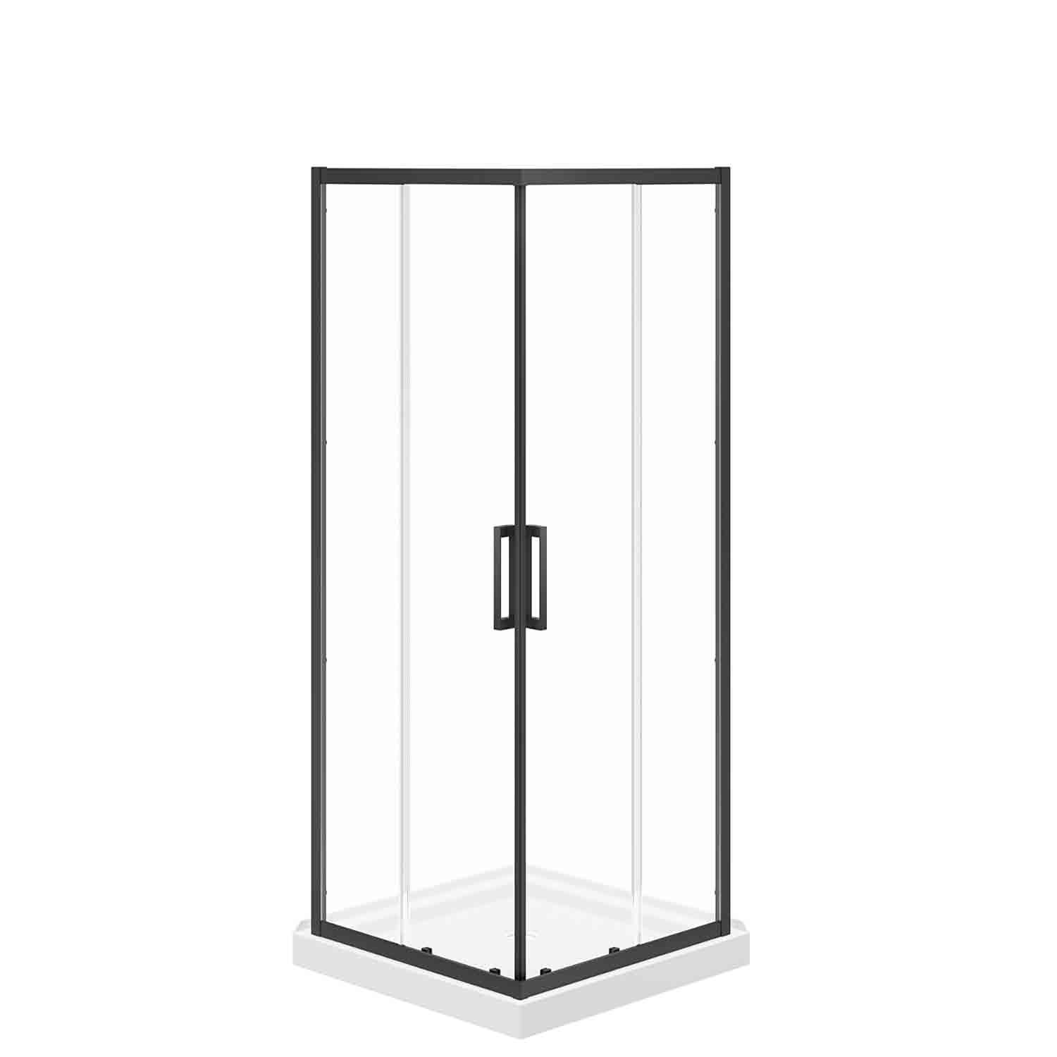 Scarlet 36" x 36" Corner Drain Shower Kit Matte Black