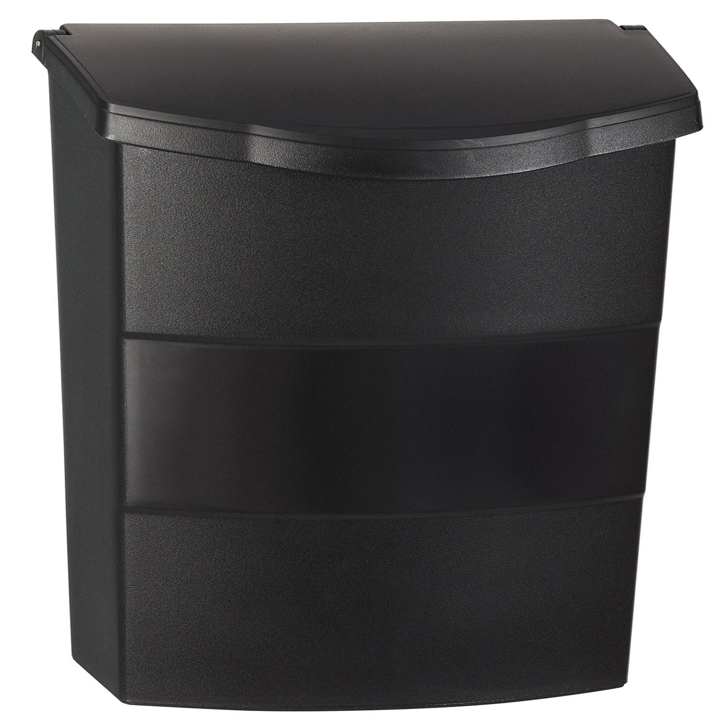 Vertical Wall Mount Plastic Mailbox-Black