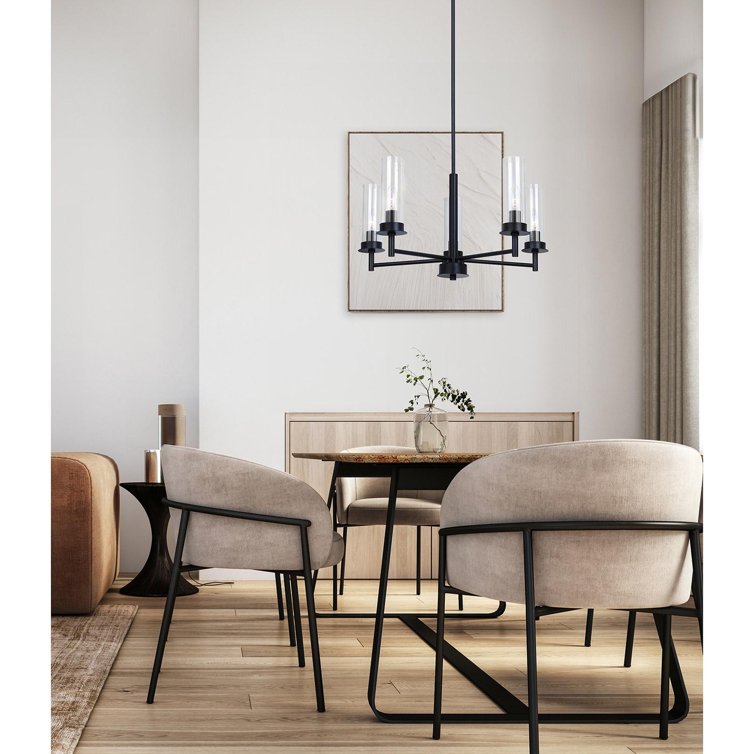 Benson 5-Light Chandelier, Black


