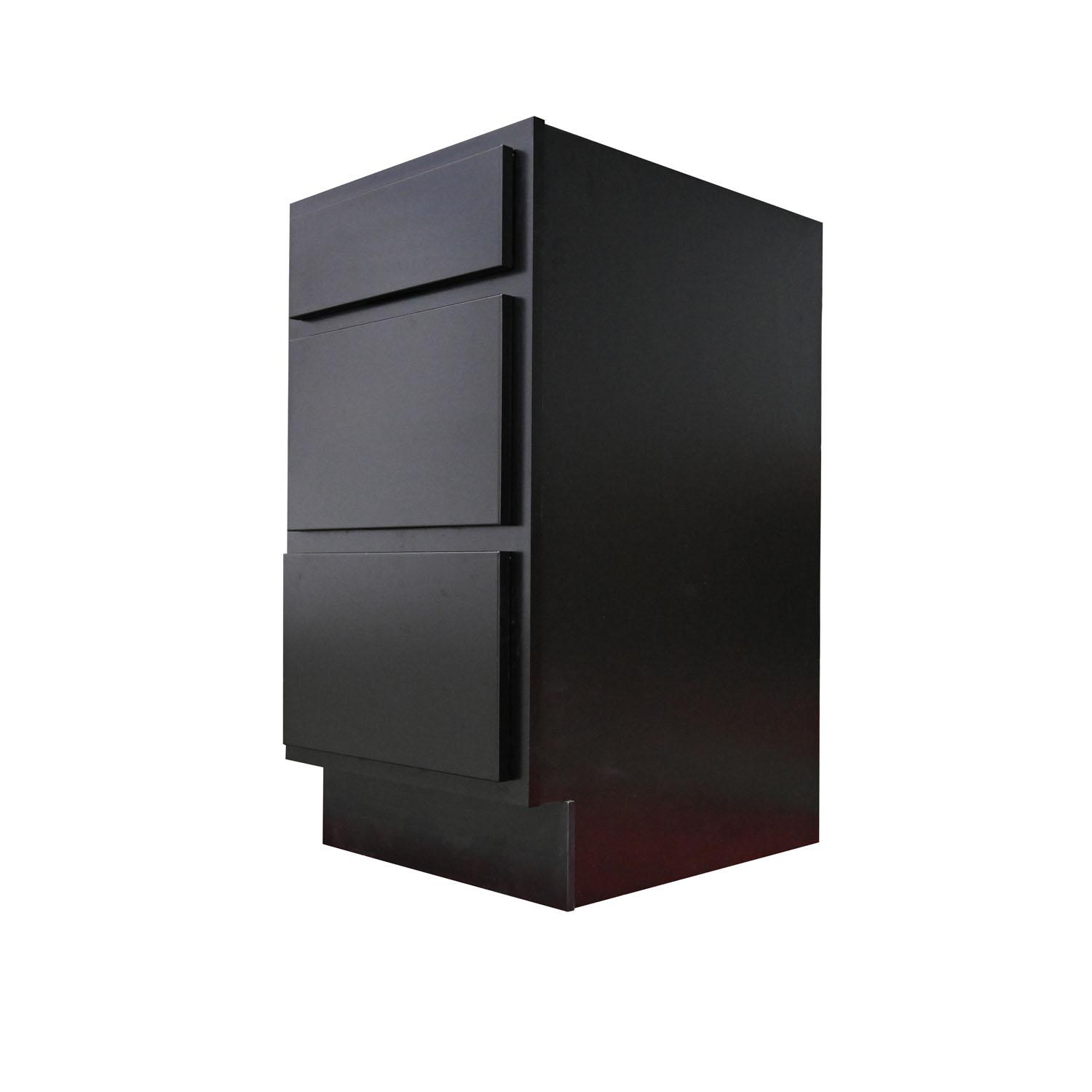 Bloc de 3 tiroirs 18" noir