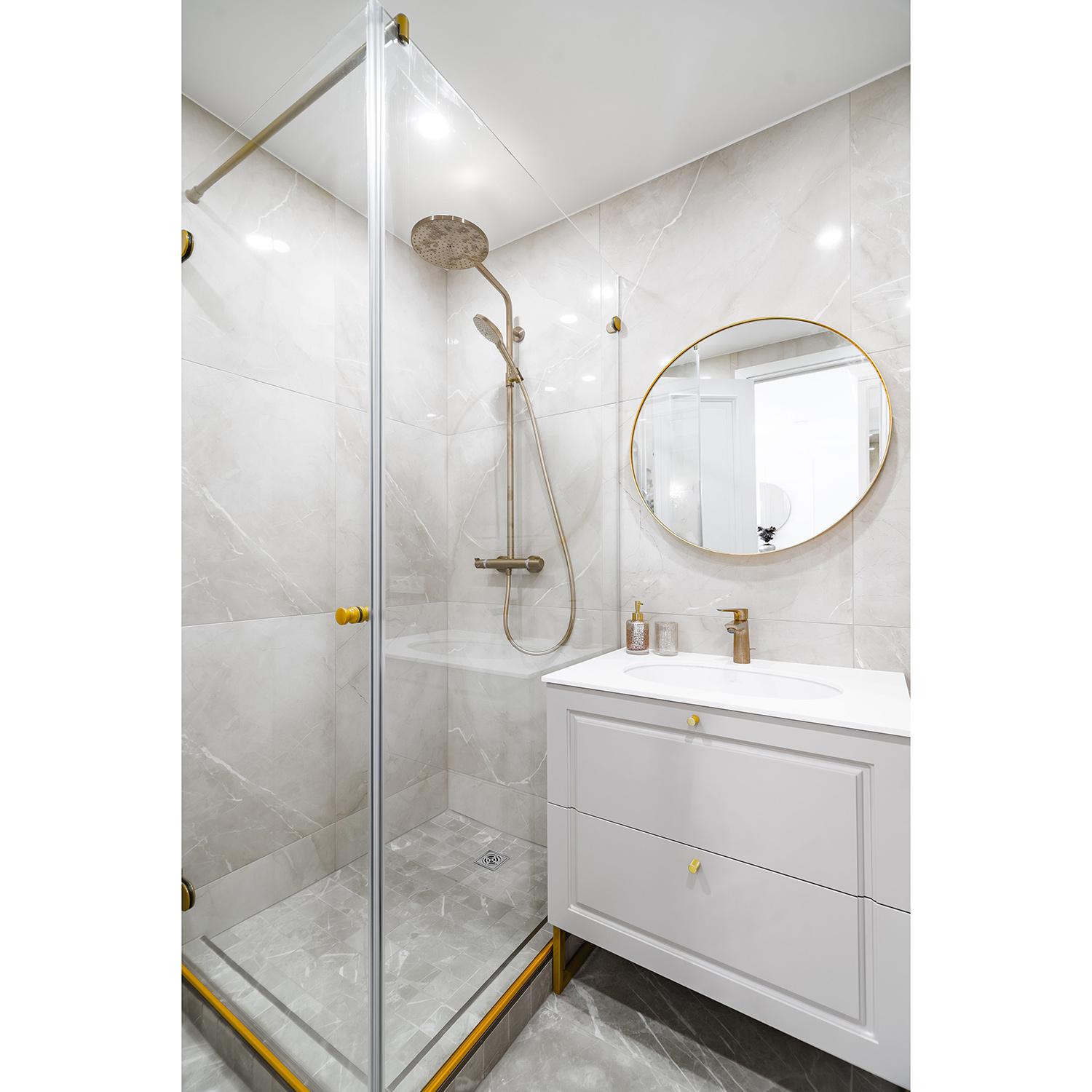 Shower Kit 32x60" Stainless Steel Off Set Drain + Curb