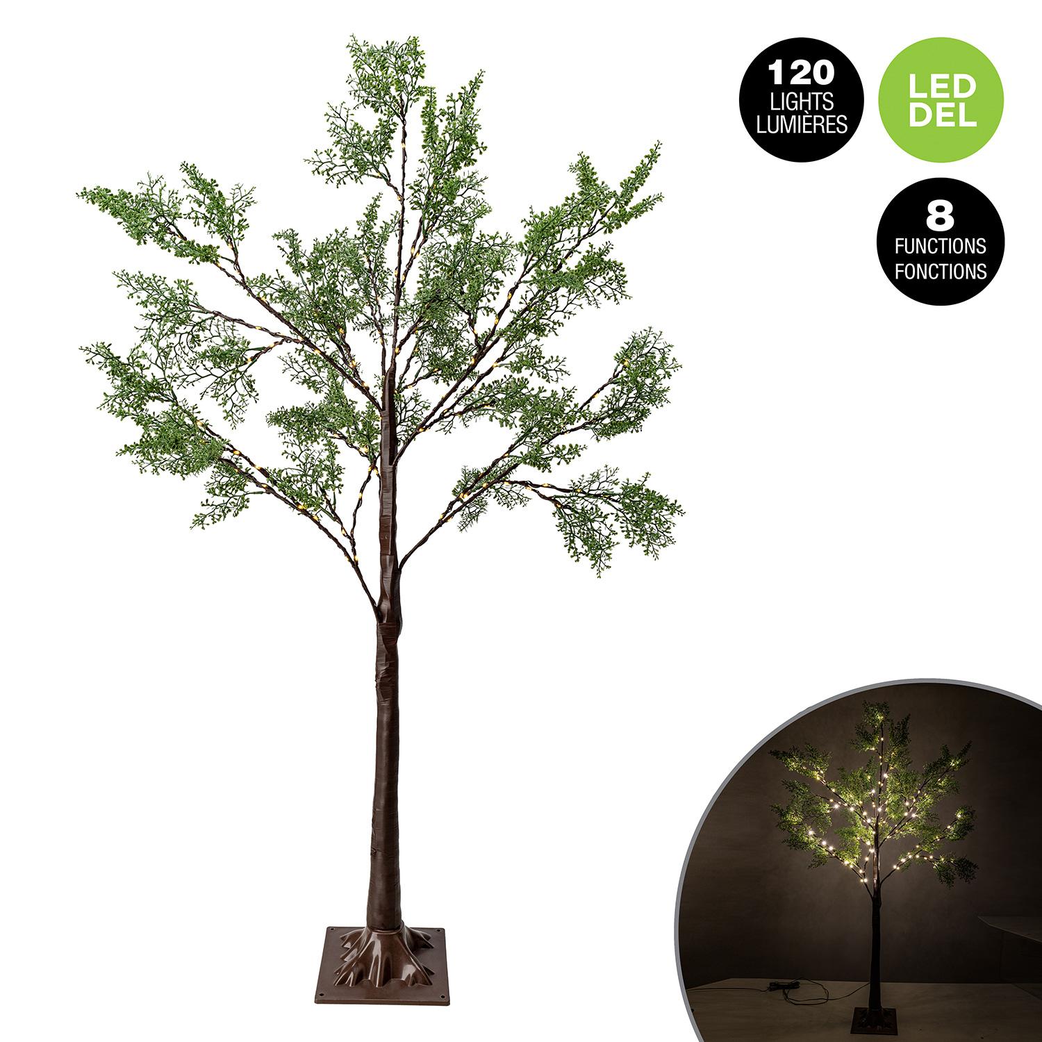 Prelit Outdoor Tree with Mini Leaves and 120 LED Lights