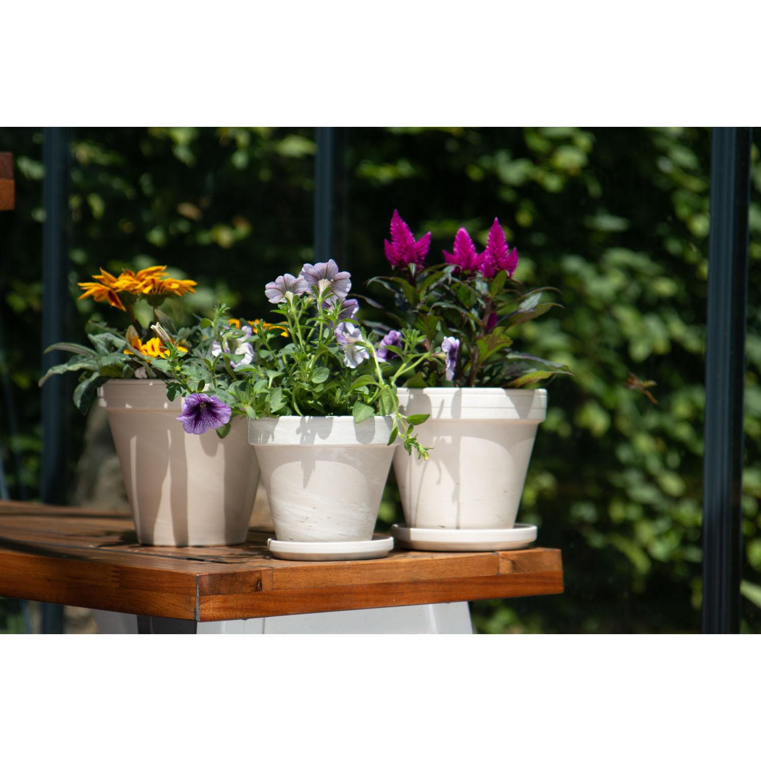 Terra Cotta White Granite Pot 6.25"