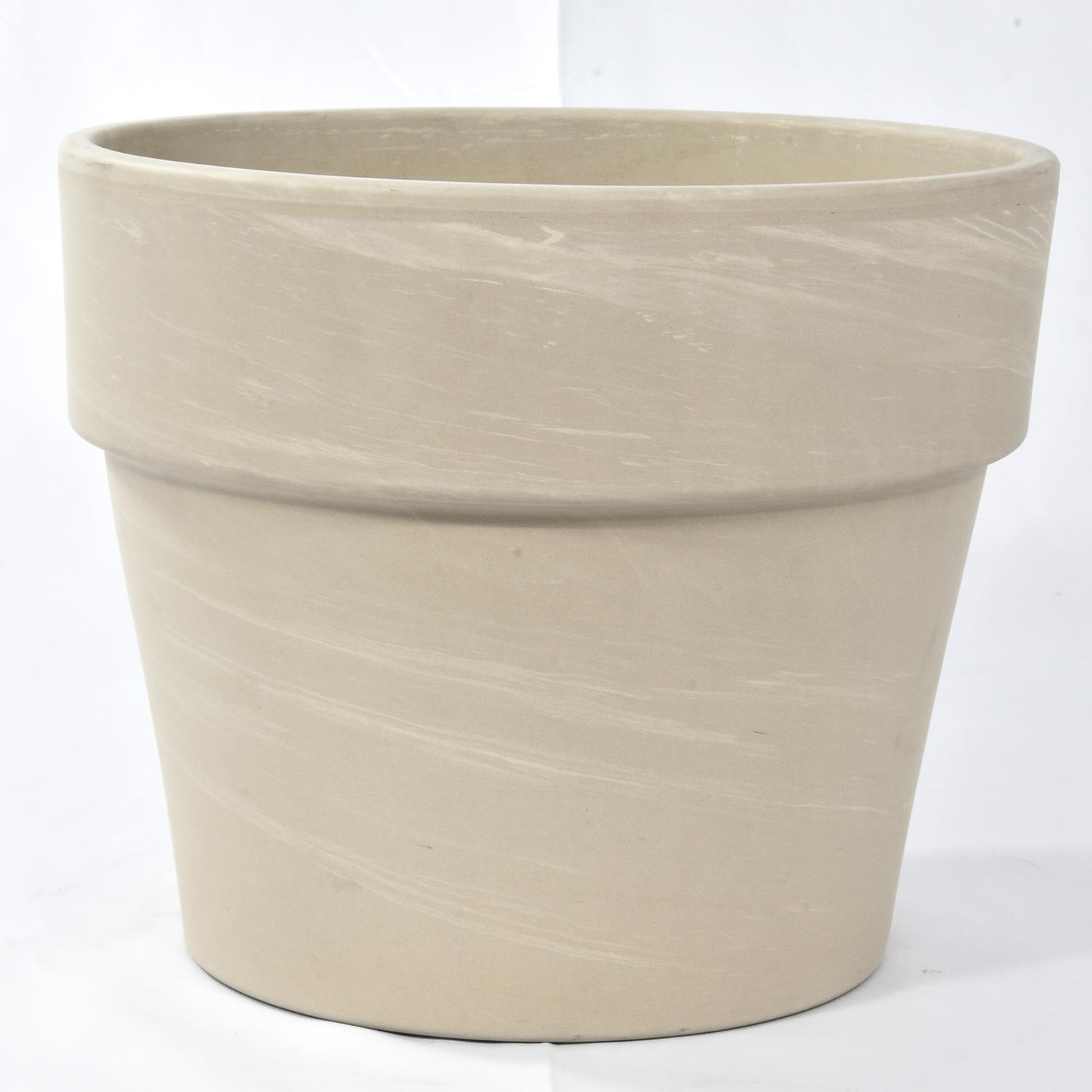 Terra Cotta White Granite Camima Pot 8.7"