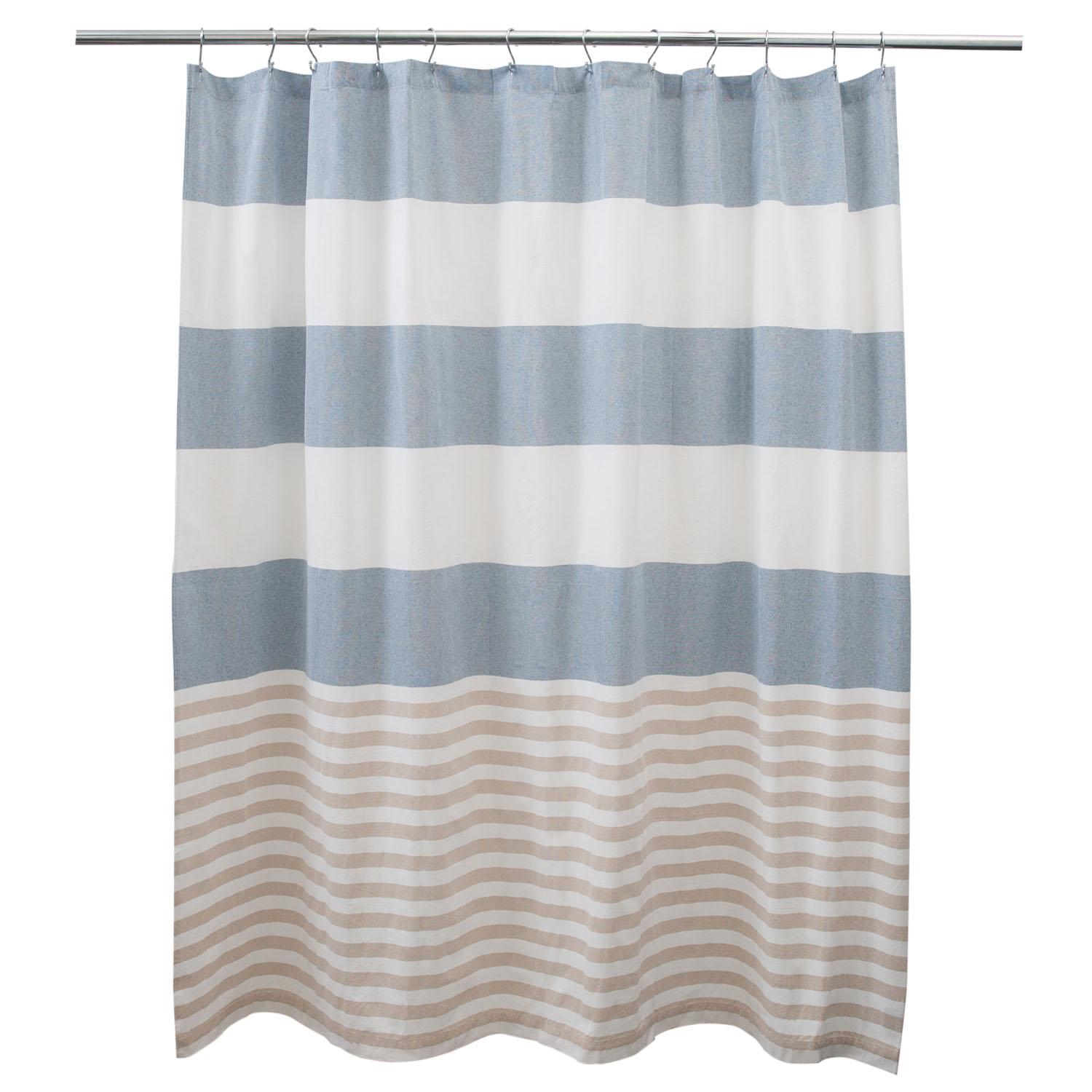 Rideau de Douche Coton Bleu 72"x72"