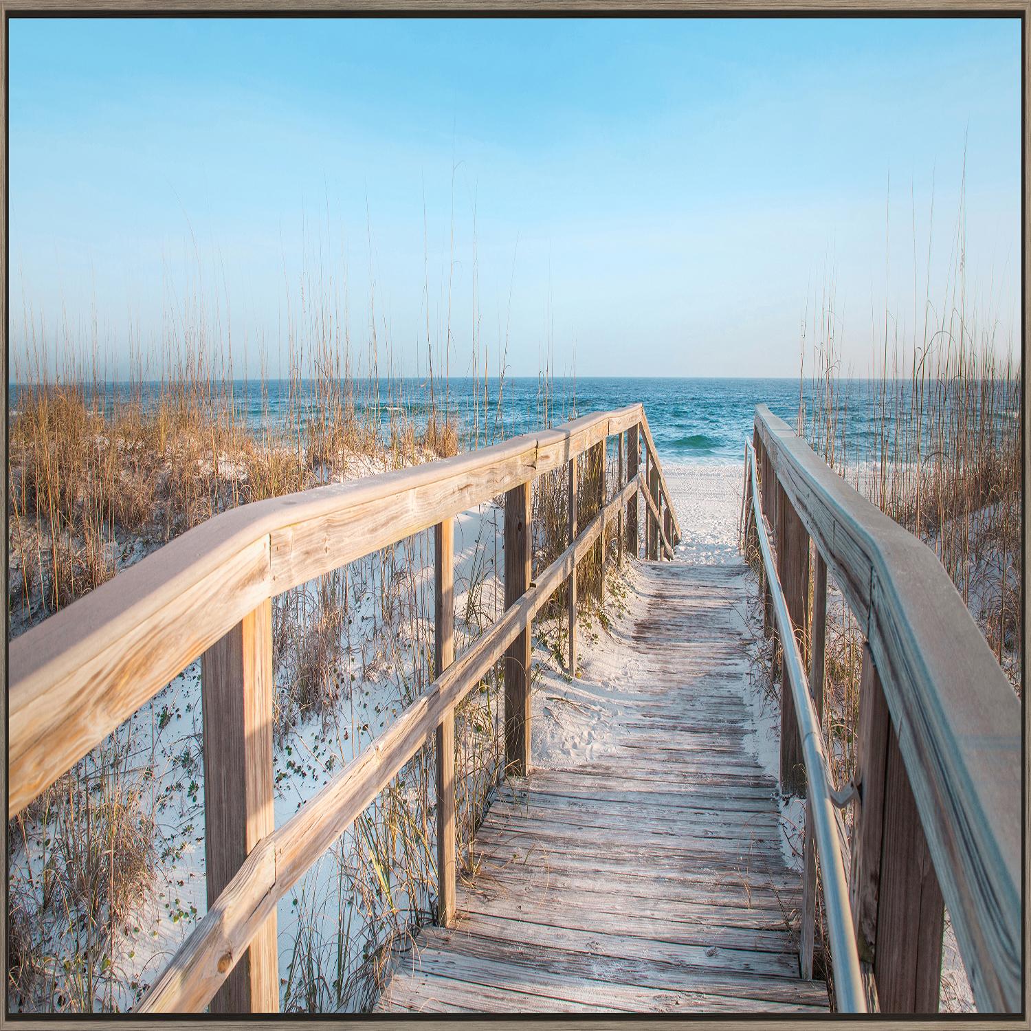 White Sand Beach Framed Print 24" x 48"