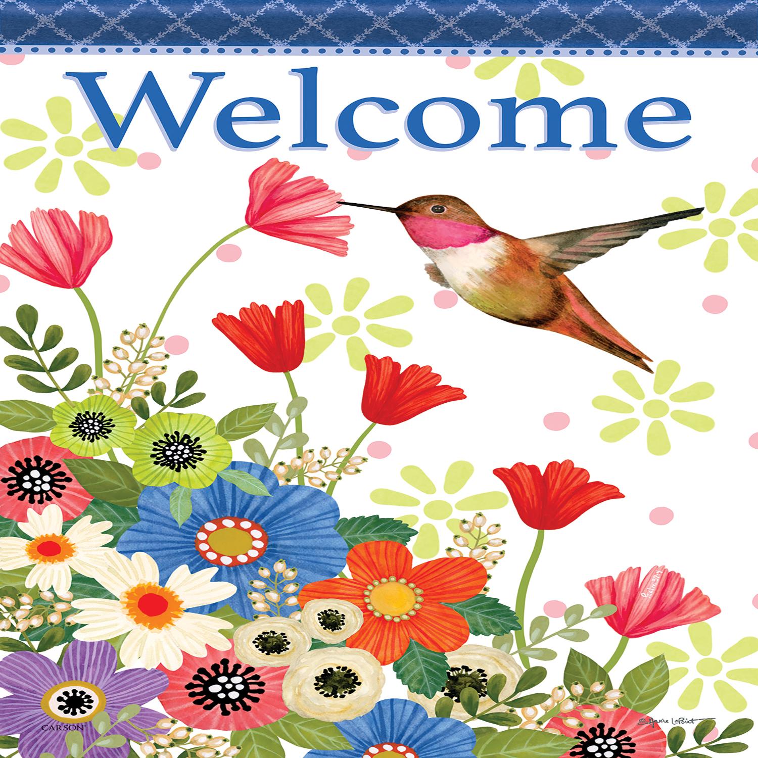 Drapeau Jardin Printemps Bienvenue