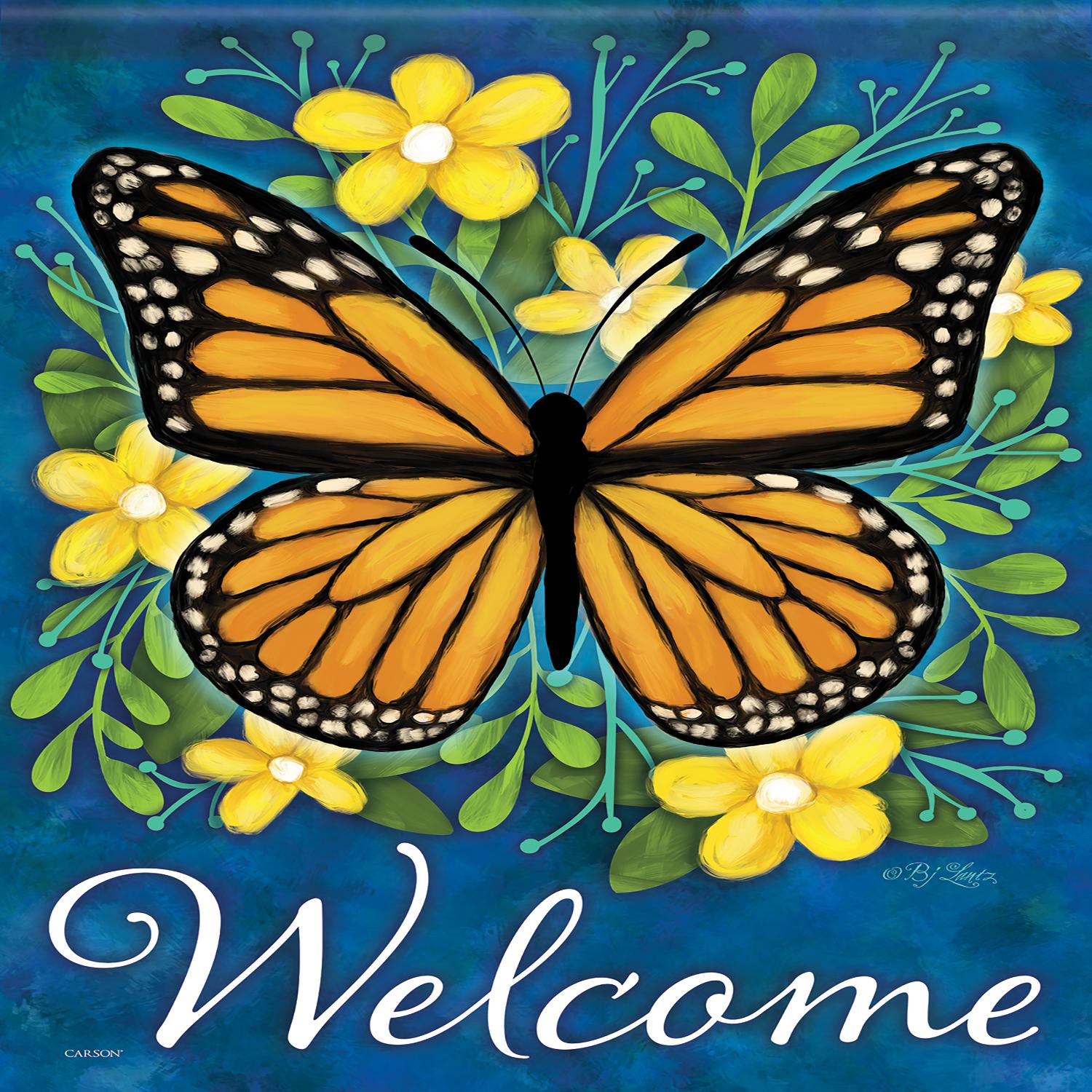 Drapeau de jardin été papillon