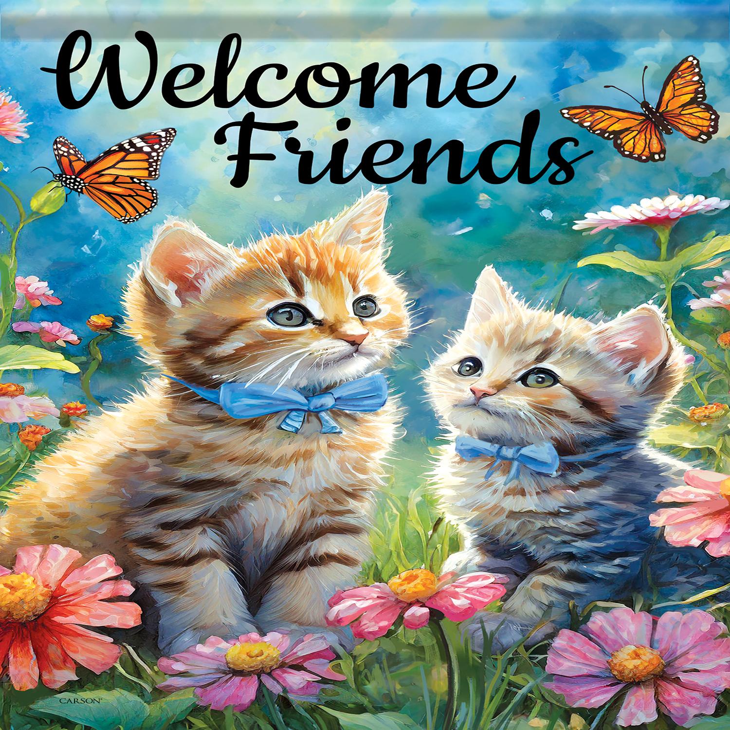 Drapeau Jardin Été Chatons