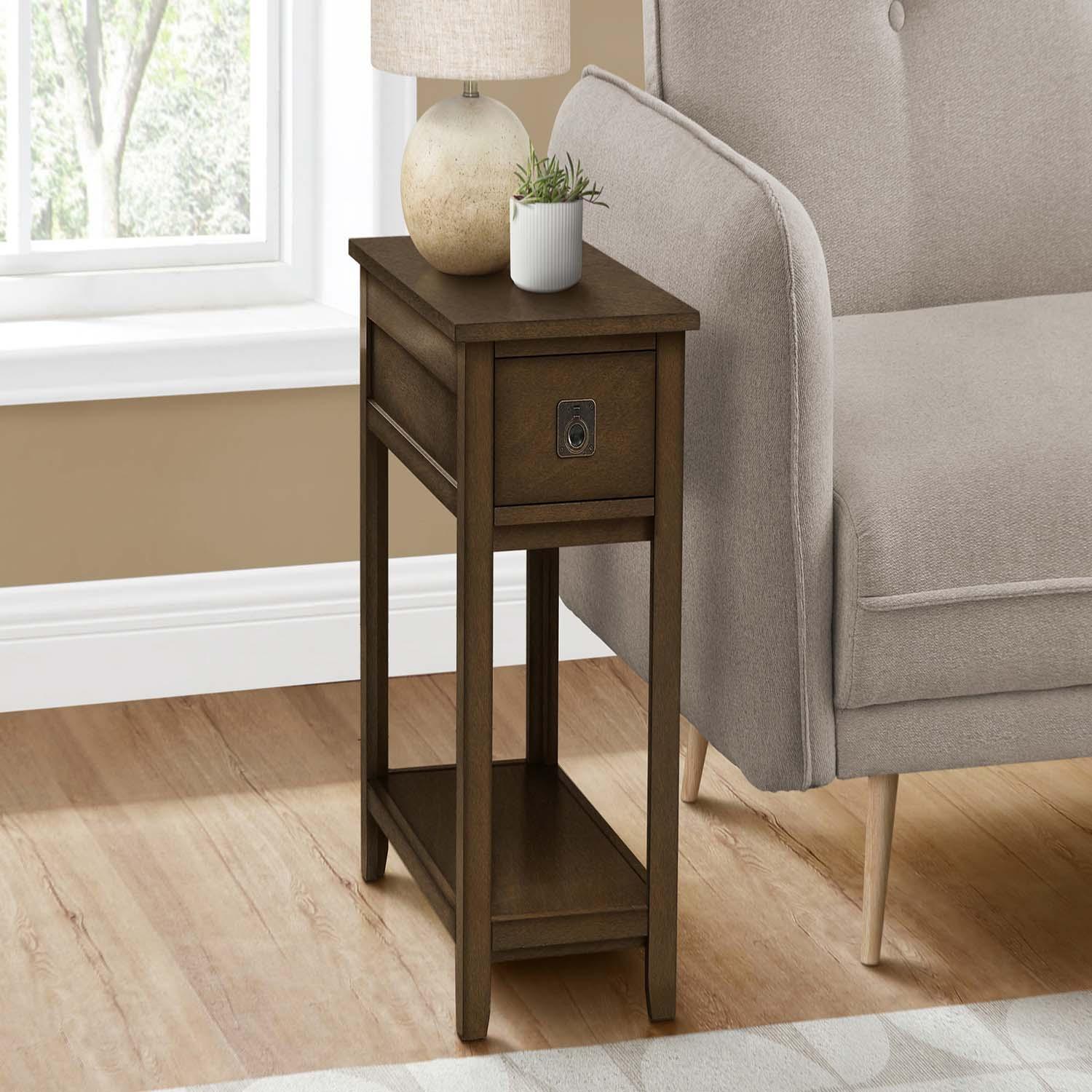 Table d’appoint 24" placage noyer brun