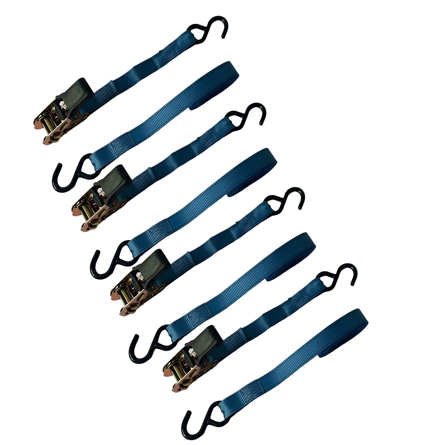 15' x 1" Blue Ratchet Tie-Down-4/Pack