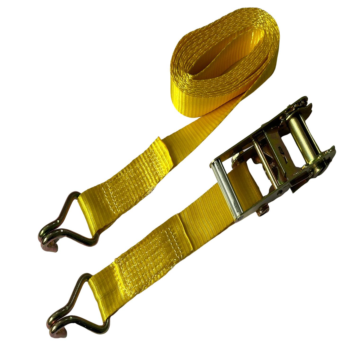 15' x 2" Yellow Ratchet Strap