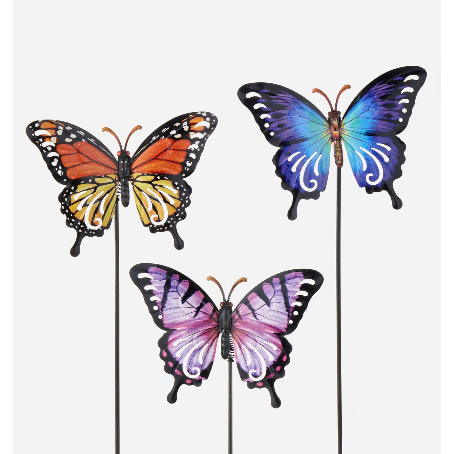 Garden Stake Bobble Butterfly - 3 Assorted