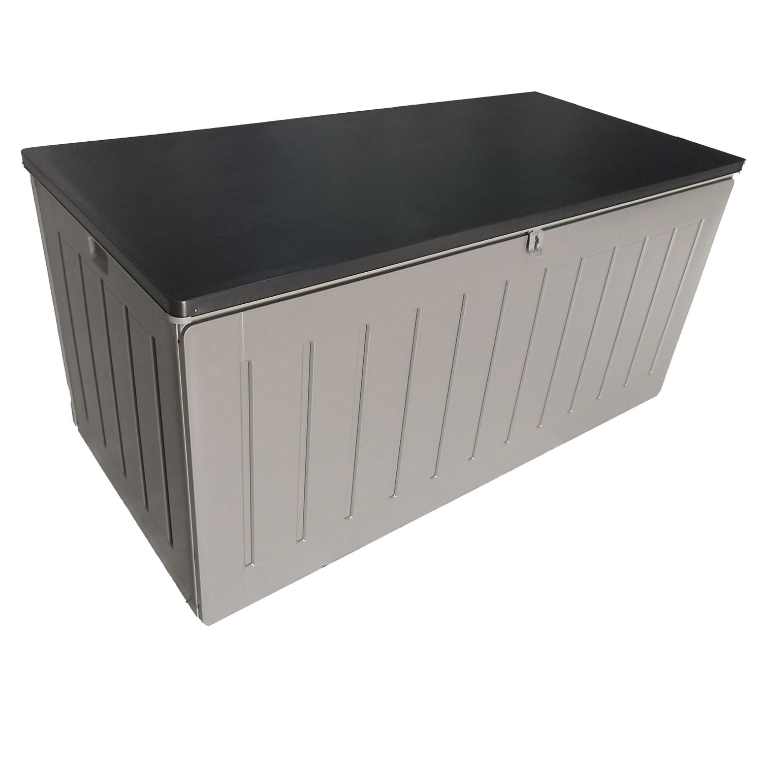 Outdoor Garden Storage Lockable Deck Box 220 Gallon- Gray