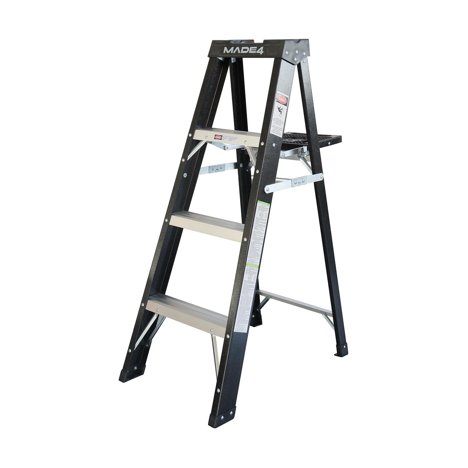 4' Fiberglass Step Ladder Grade 2 225lbs Capacity