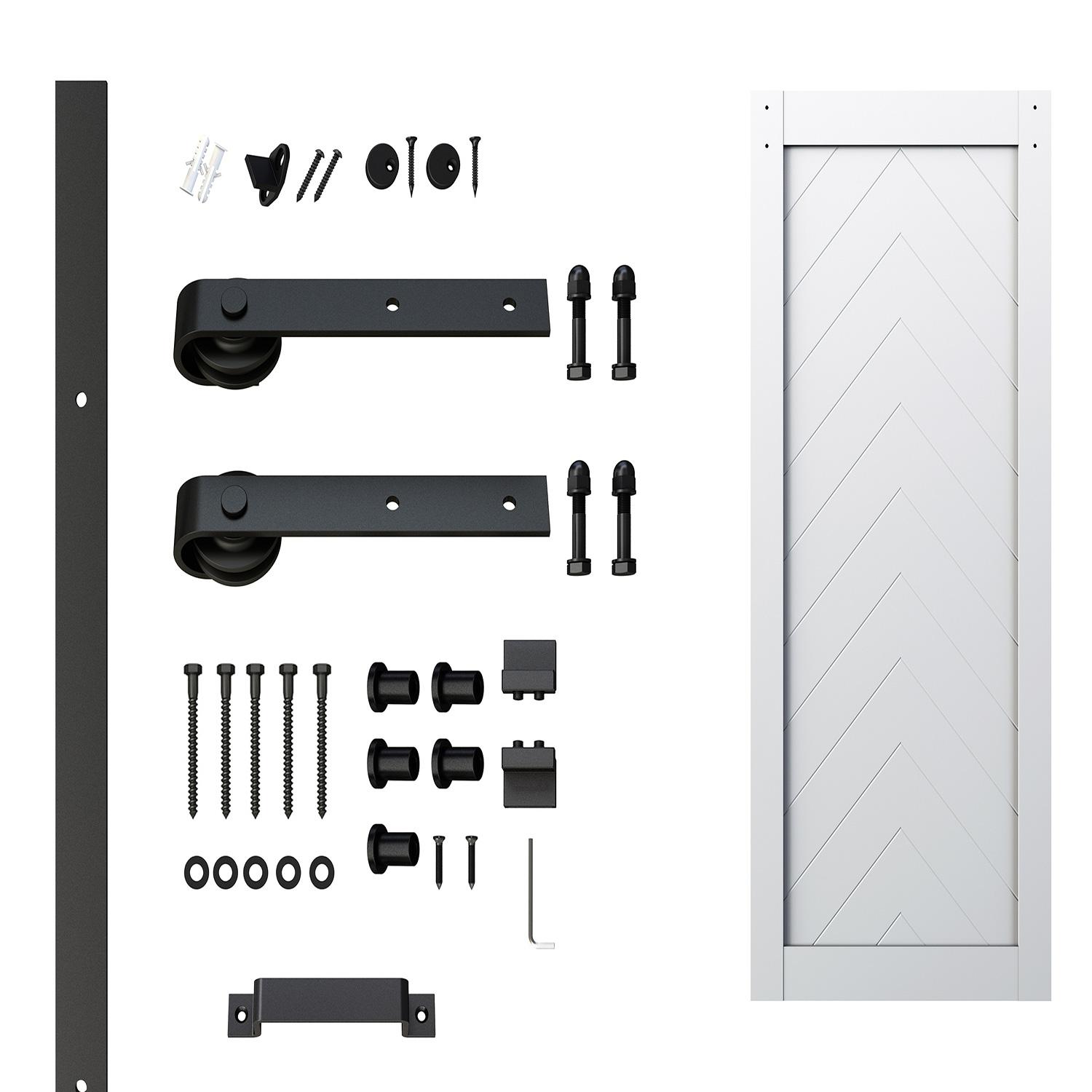 37" x 84" Herringbone Solid Primed Barn Door Kit
