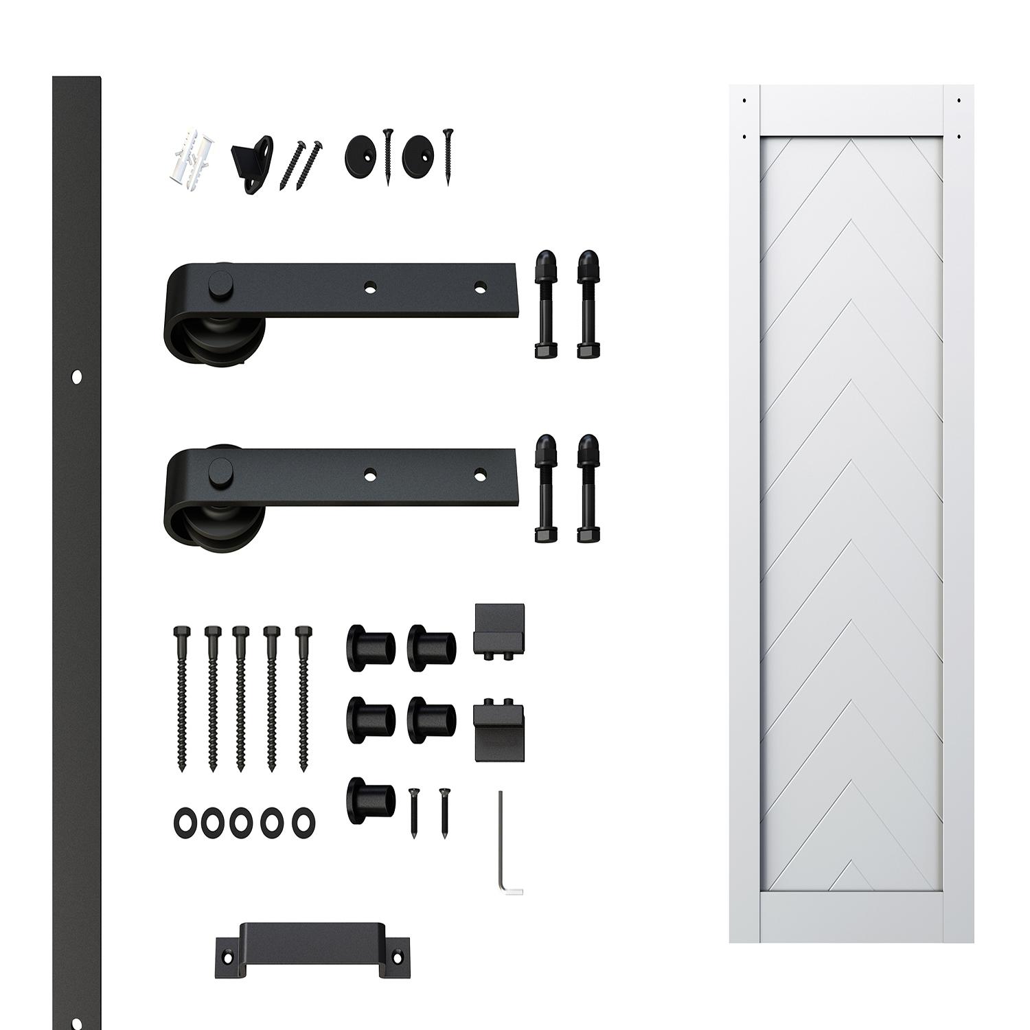 32" x 84" Herringbone Solid Primed Barn Door Kit