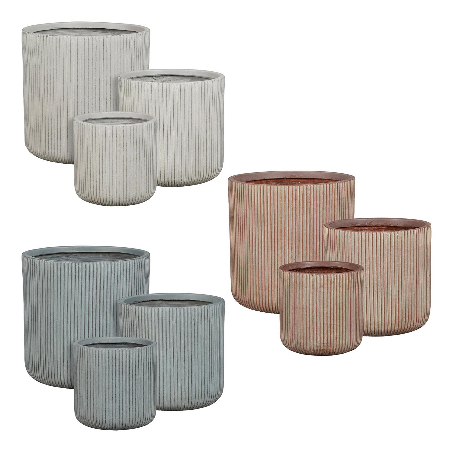 Nuovo Pot Cylinder Grey 12" x 12"
