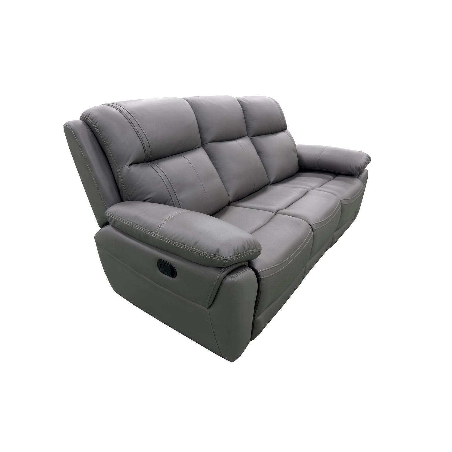 Sofa inclinable double Jaden en similicuir – Gris foncé