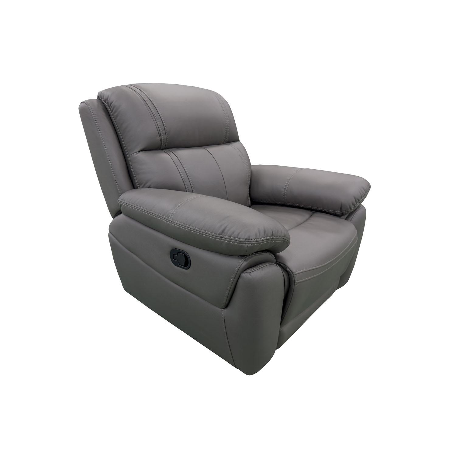 Fauteuil inclinable Jaden en similicuir – Gris foncé