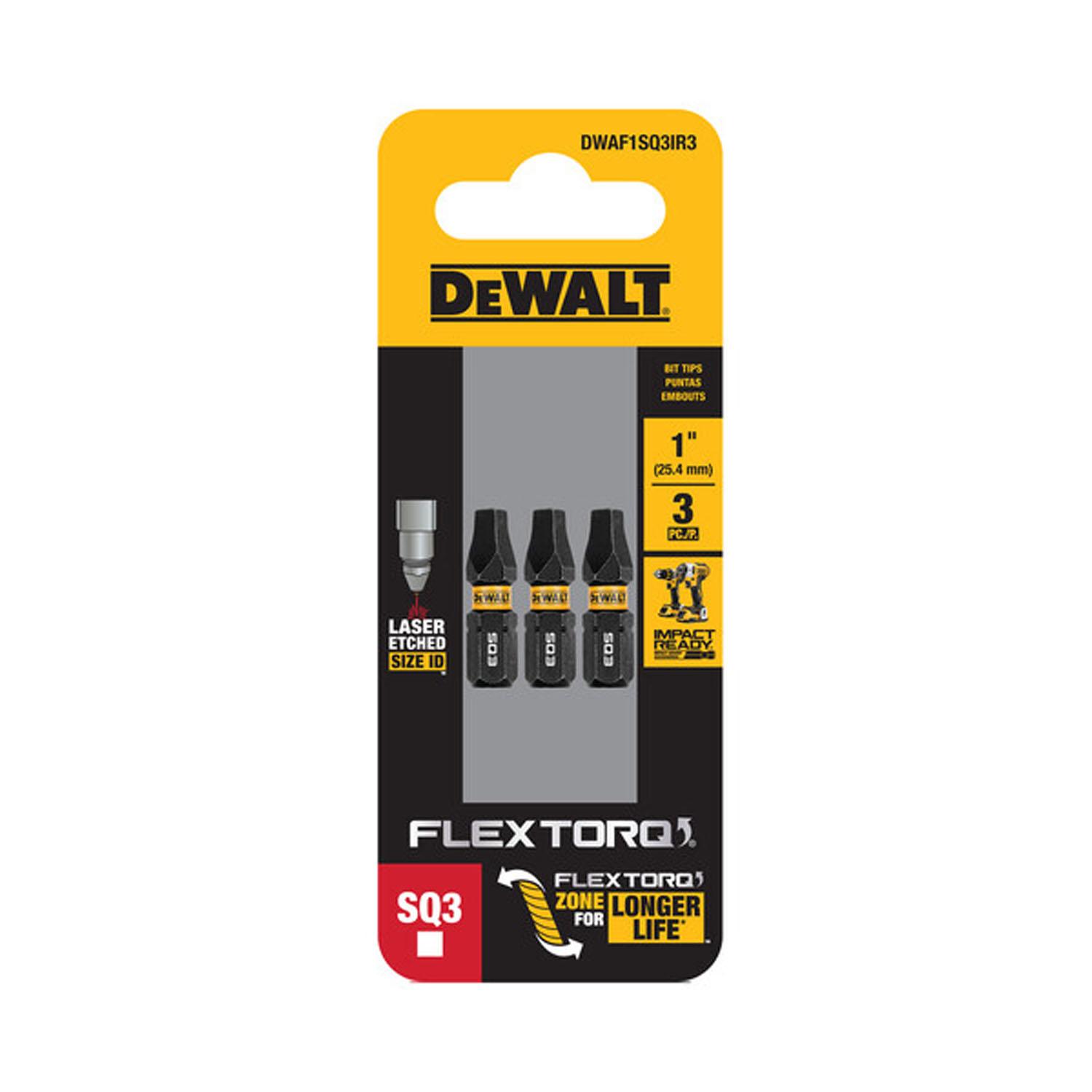 1" Square #3 Flextorq Bits-3/Pack