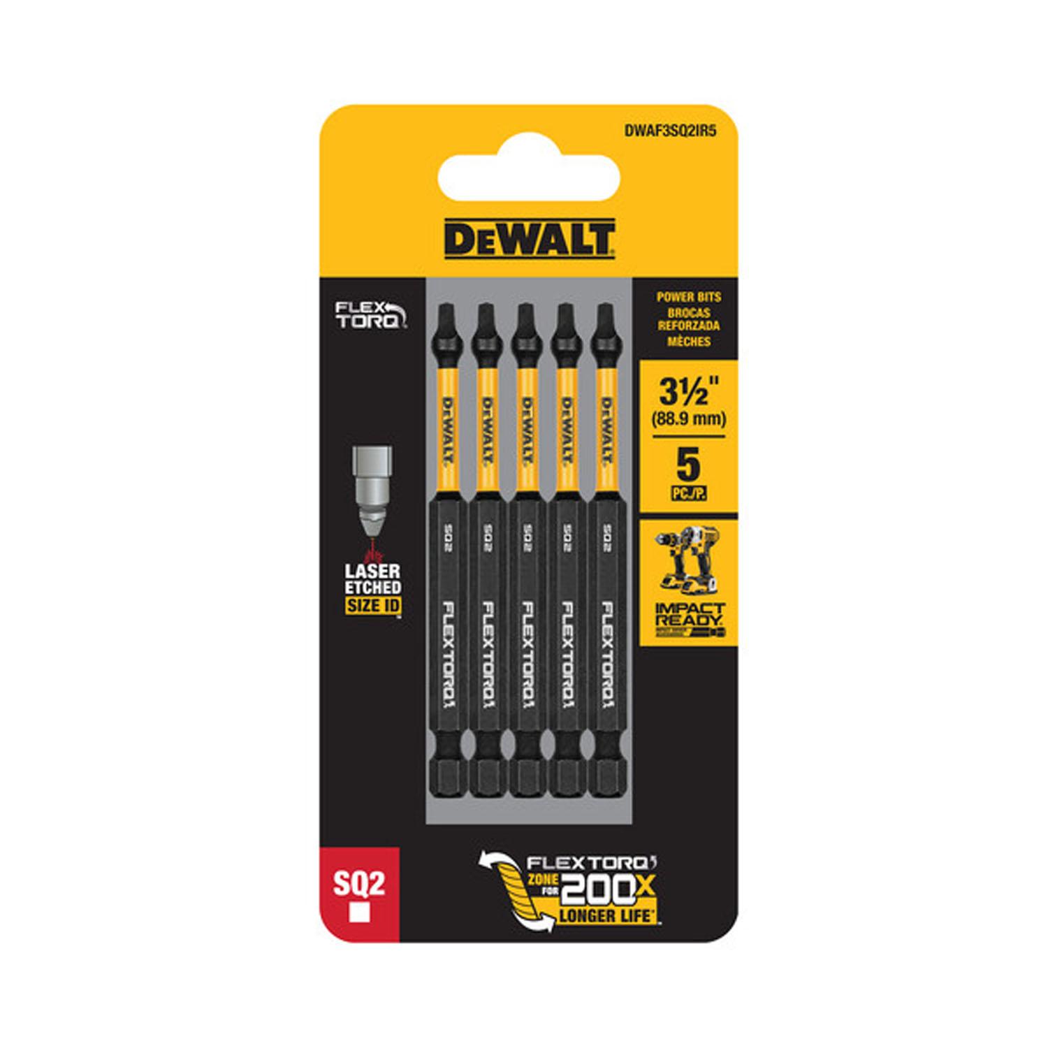3.5" Square #2 Flextorq Bits-5/Pack