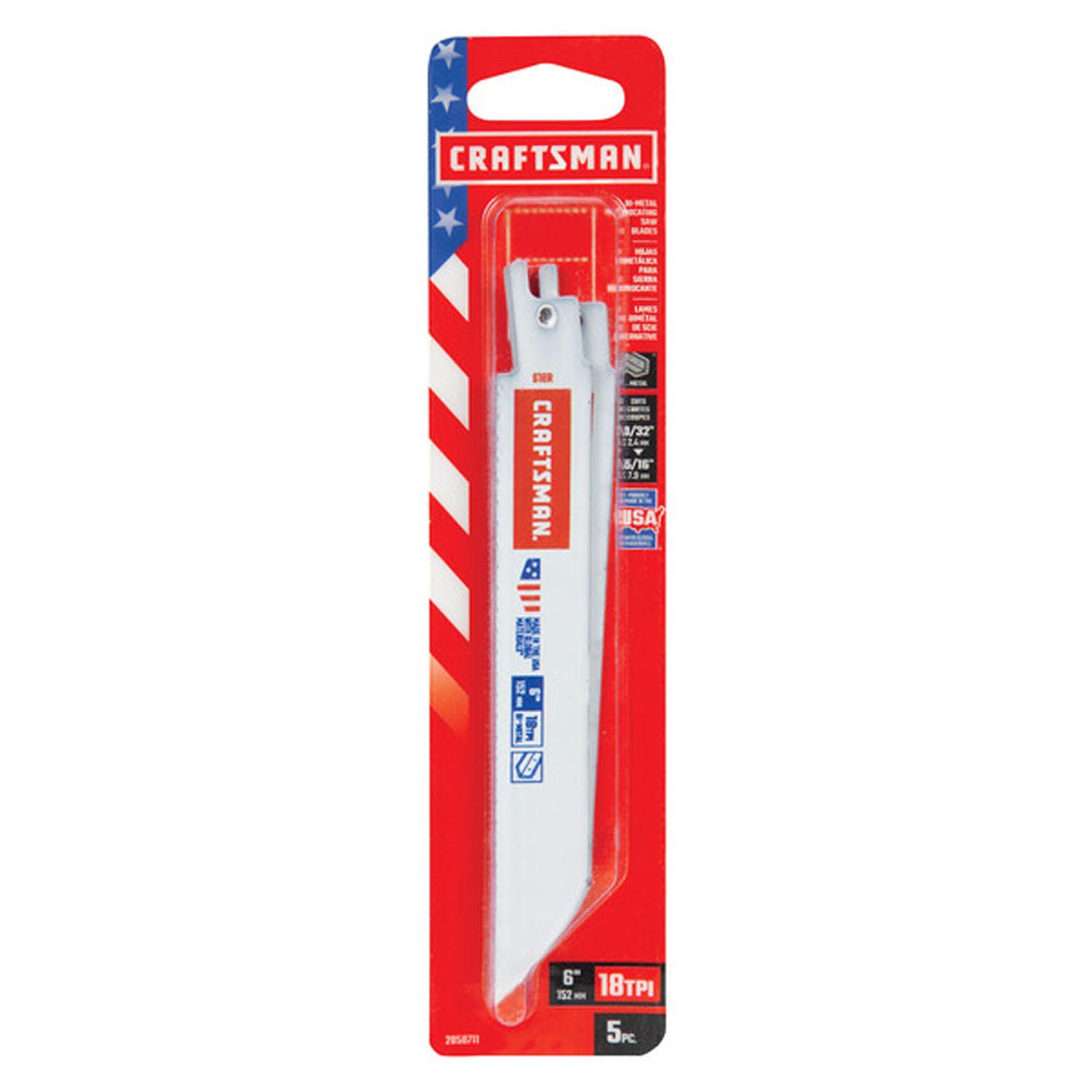 6" Bi-Metal Reciprocating Saw Blade-5/Pack
