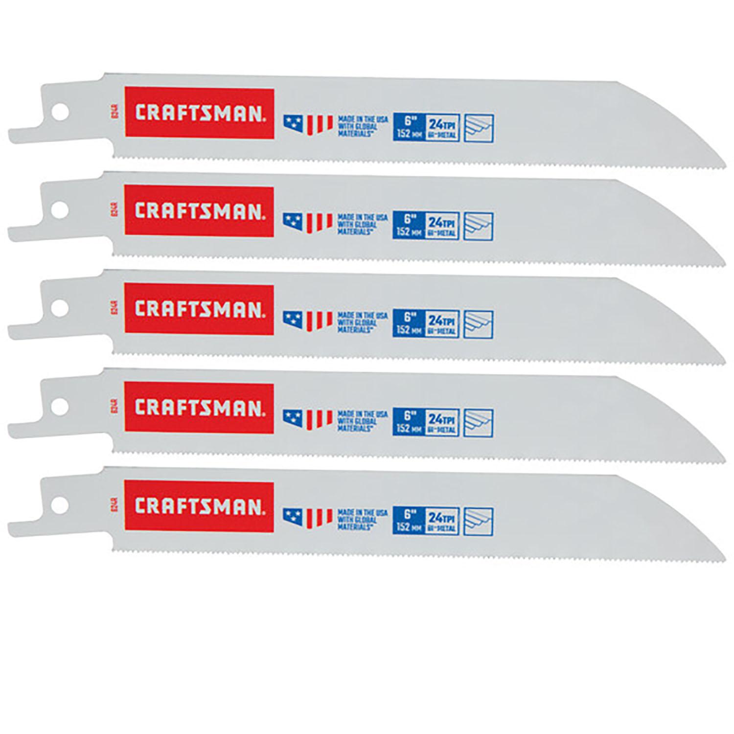 6" Bi-Metal Reciprocating Saw Blade-5/Pack