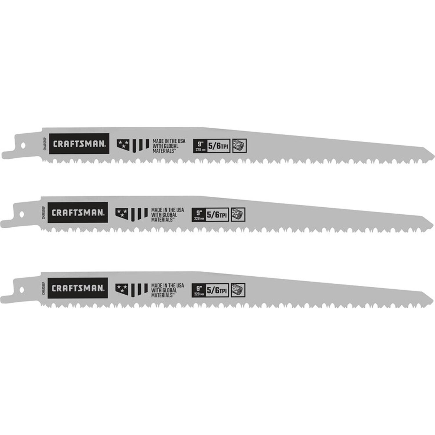 9" Bi-Metal Pruning Reciprocating Saw Blade-5/Pack