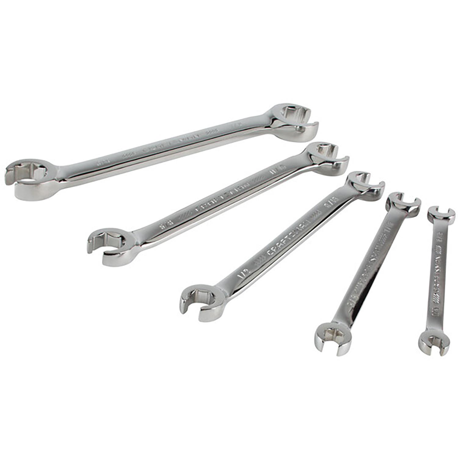 5 Piece SAE Flare Nut Wrench Set