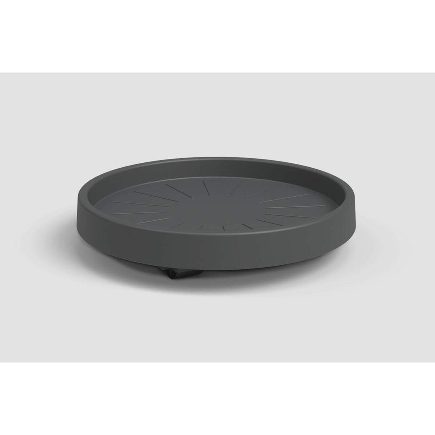 Saucer Anthracite Plastic with Wheels 14''