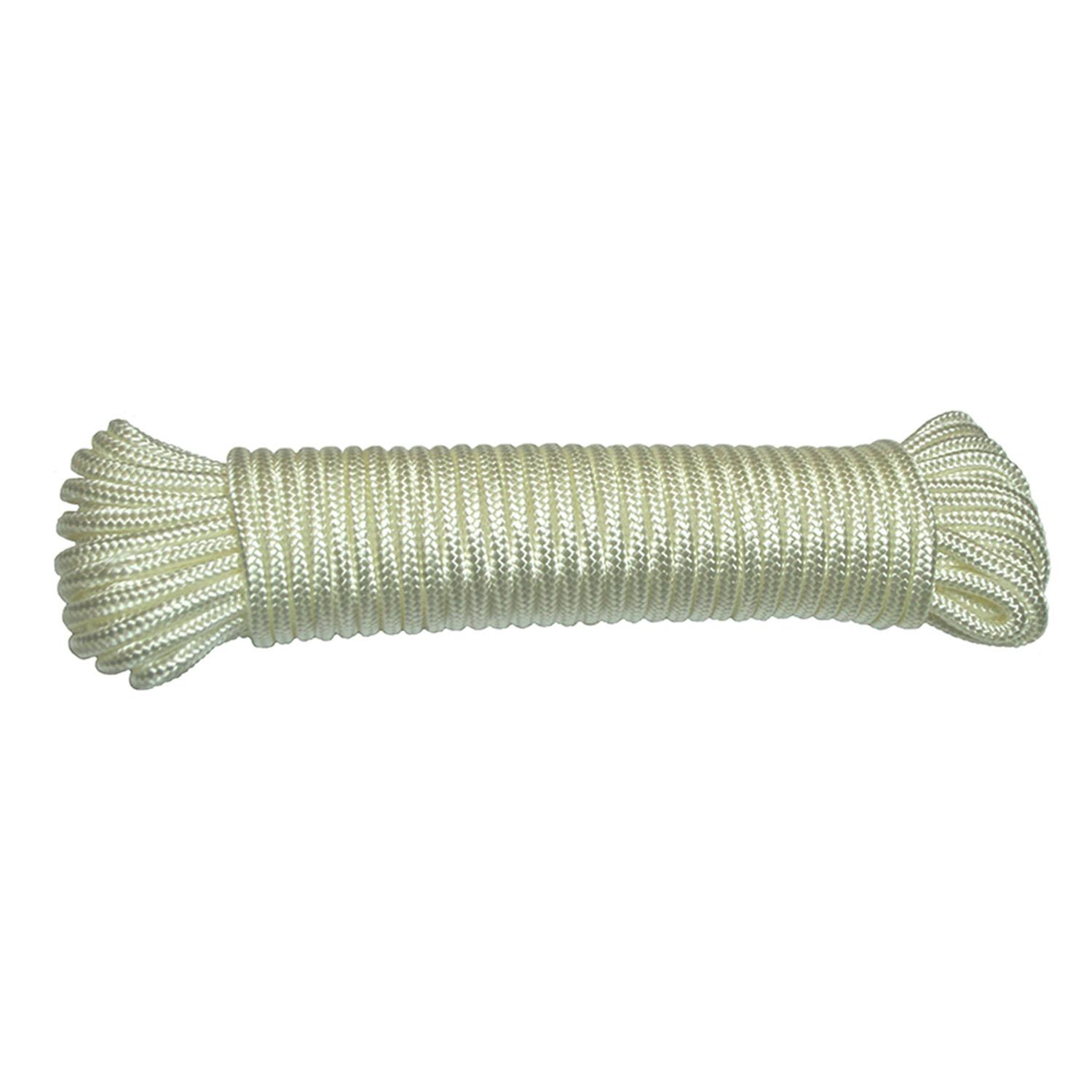 Double Braided Nylon Rope White 1/2" x 25'