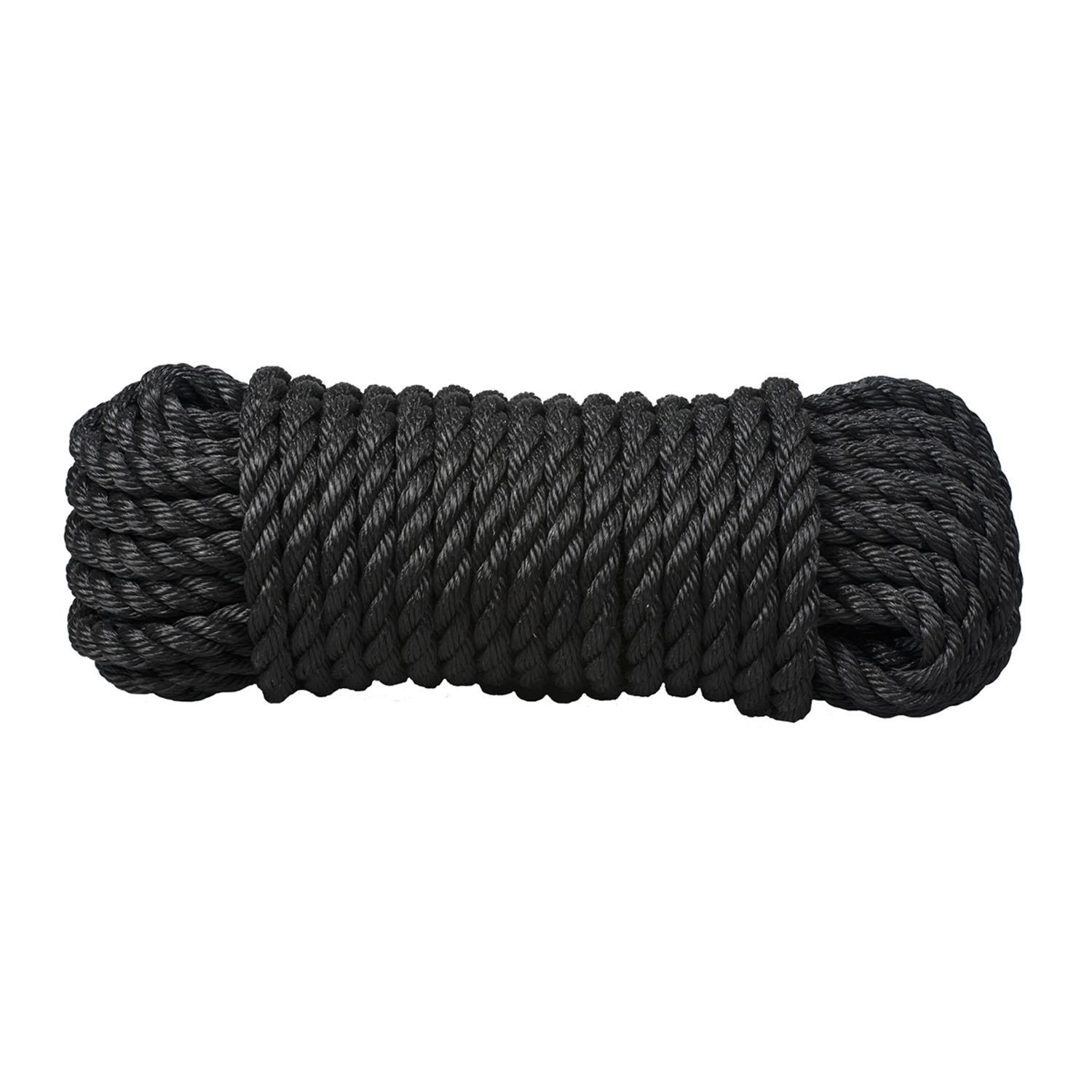 Twisted Polypropylene Rope 3 Strand-Black 1/2" x 50'