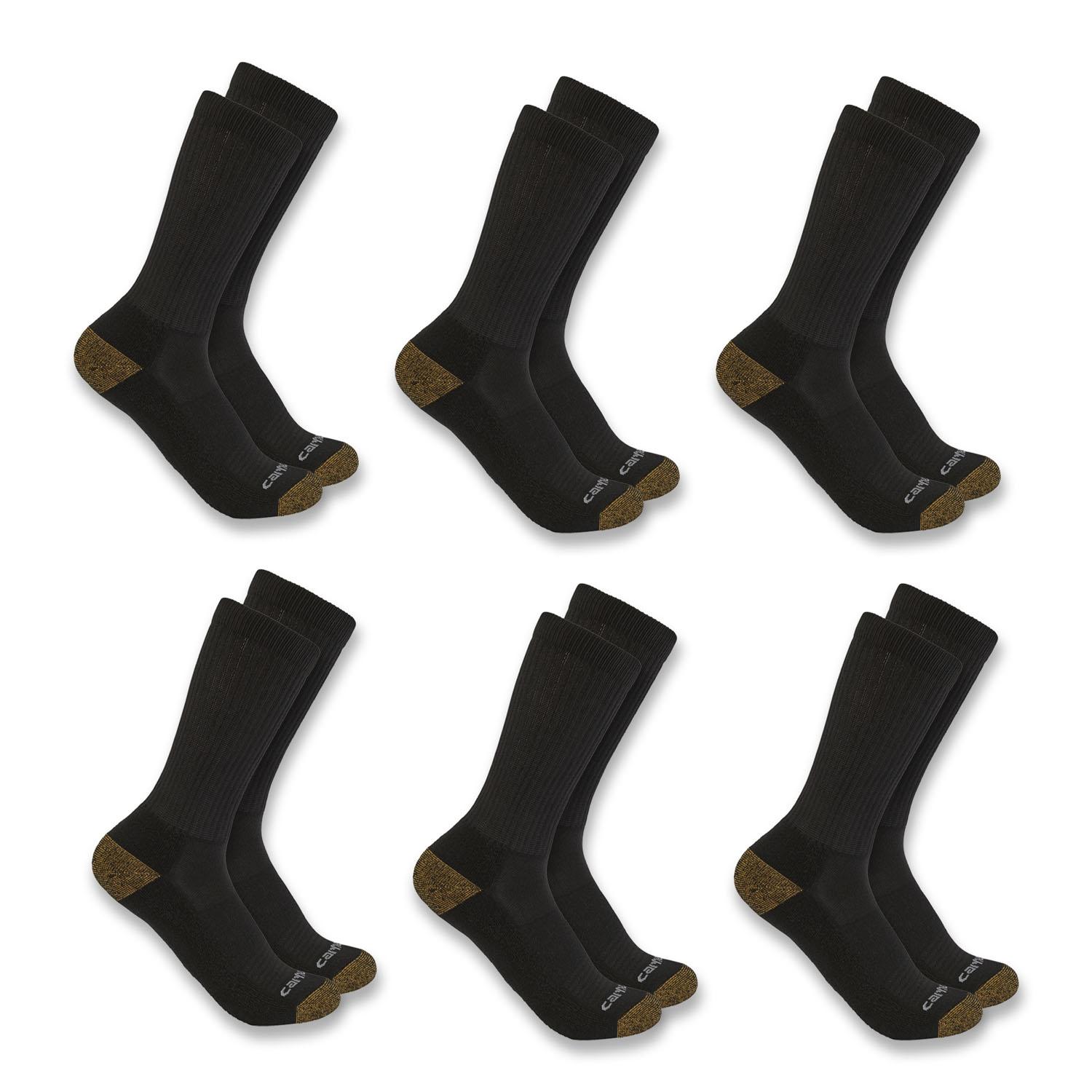 Chaussettes Mi-Épaisses Longues 6/Paquet - Noir Grand