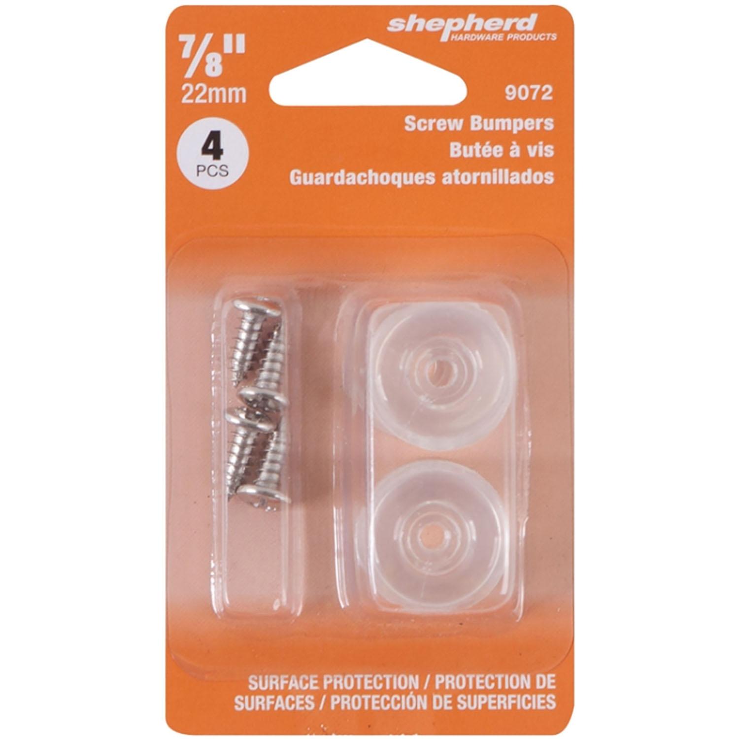 7/8" Rubber Screw Bumper Clear