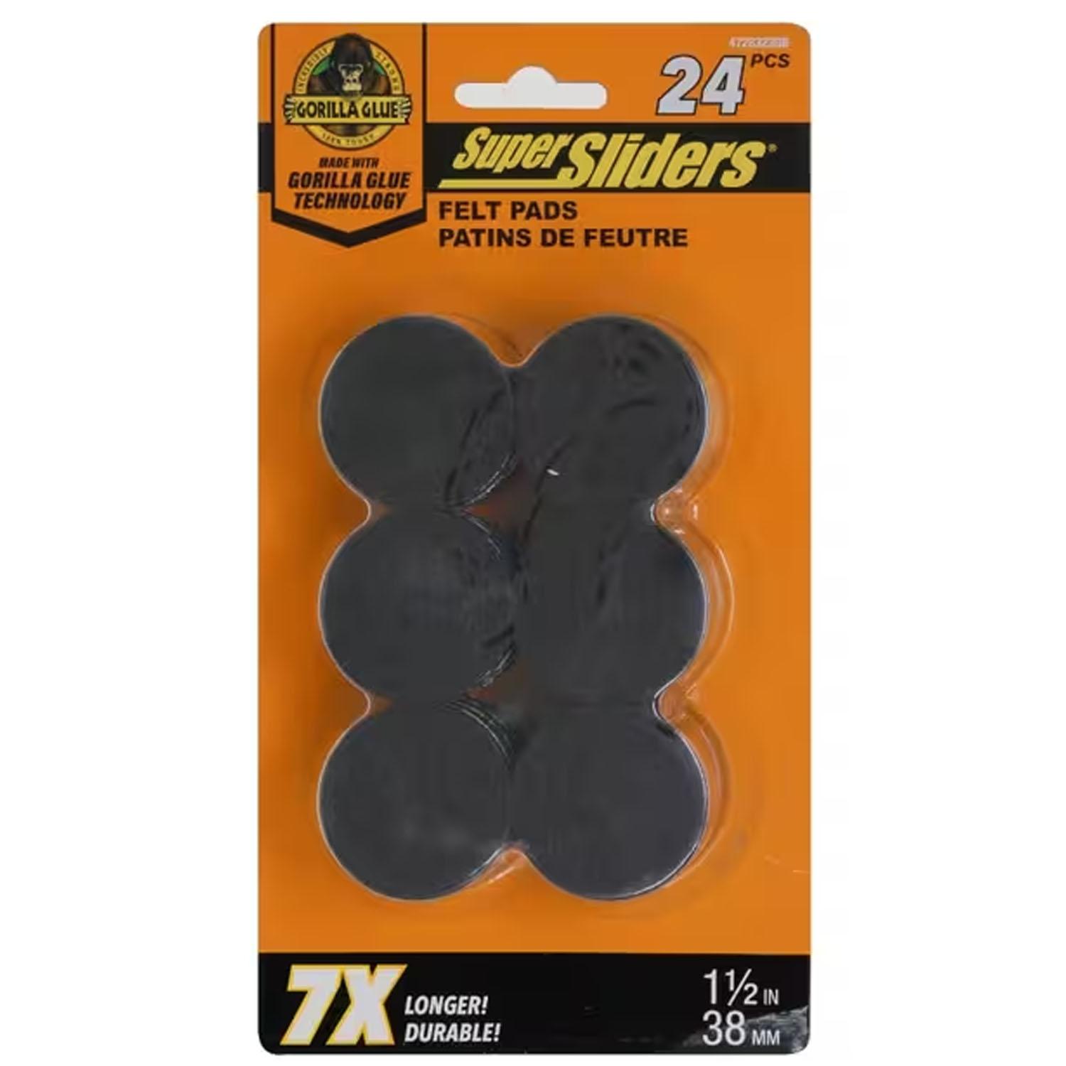 Tampons en Feutre 1-1/2" Brun Super Sliders & Gorilla Glue
