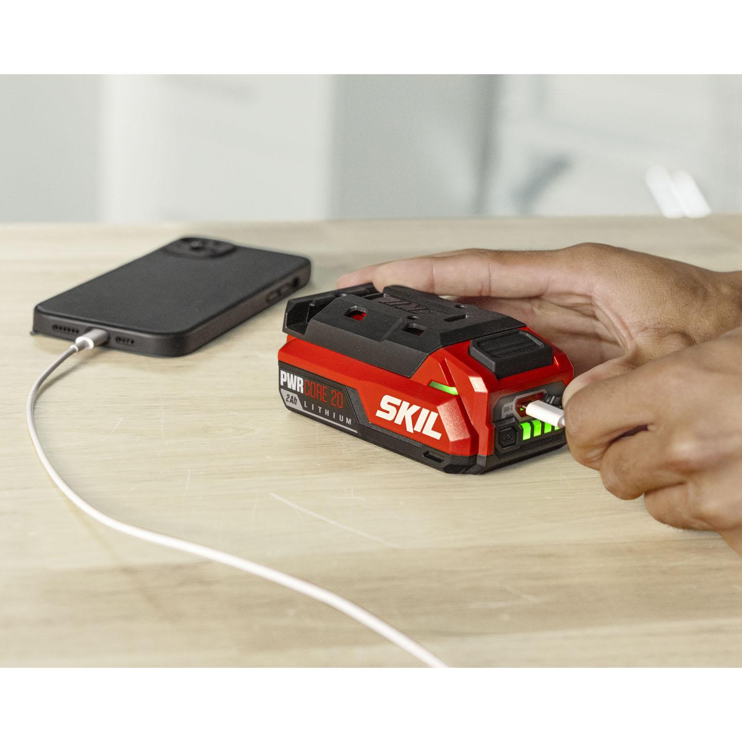 Batterie Lithium 20V 2.0Ah SKIL avec USB-C