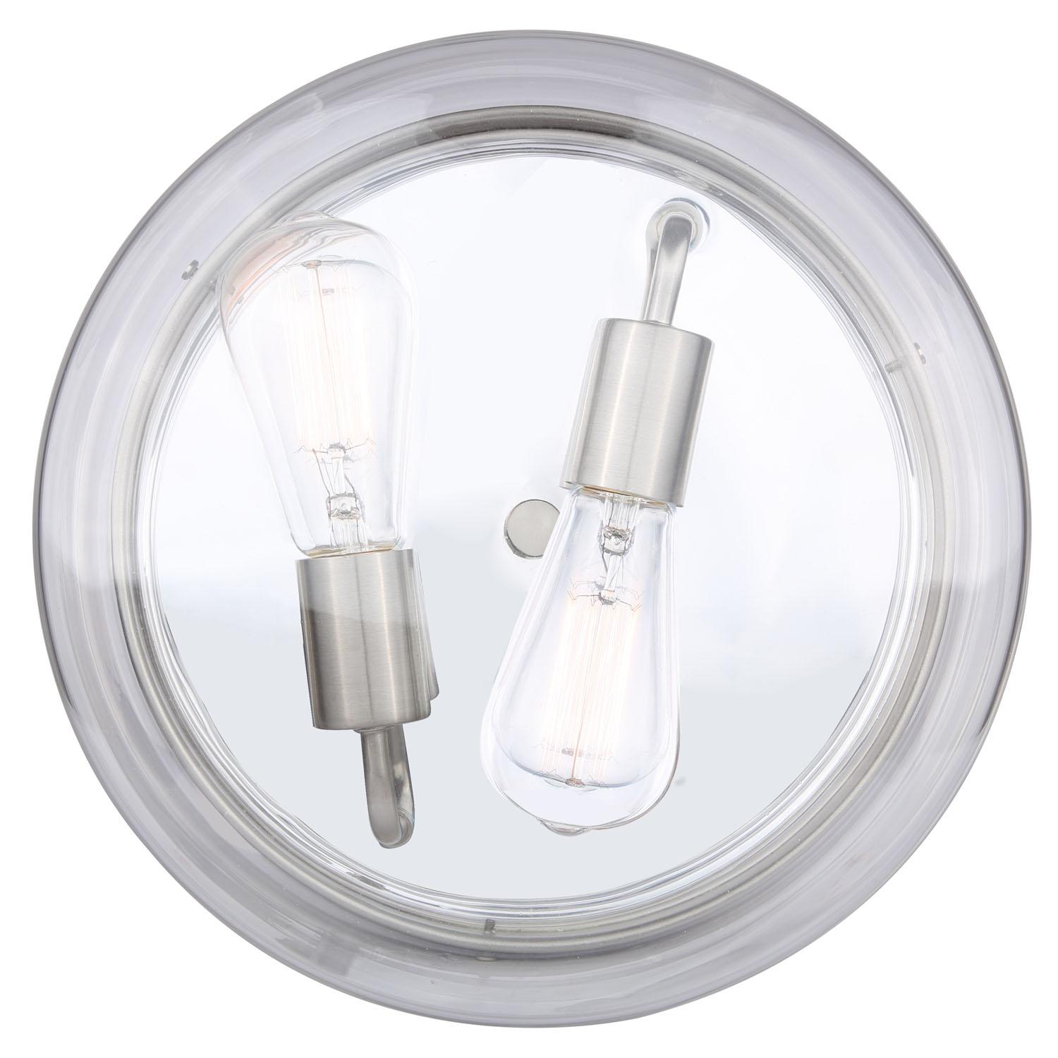 2-Light Flush Mount - Brushed Nickel