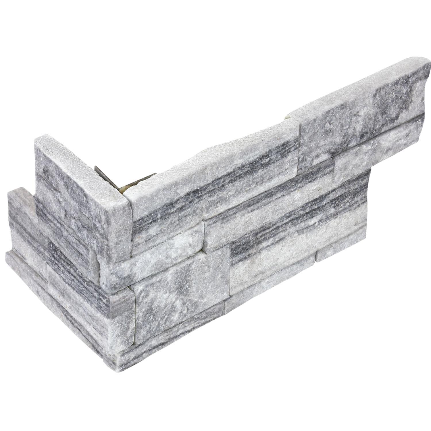 Parement 6x18" Nordic Crystal coin assemblé